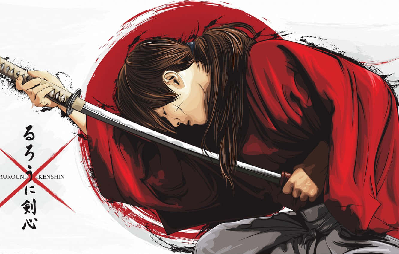 Rurouni Kenshin, samurai, red robe, HD Desktop Wallpaper