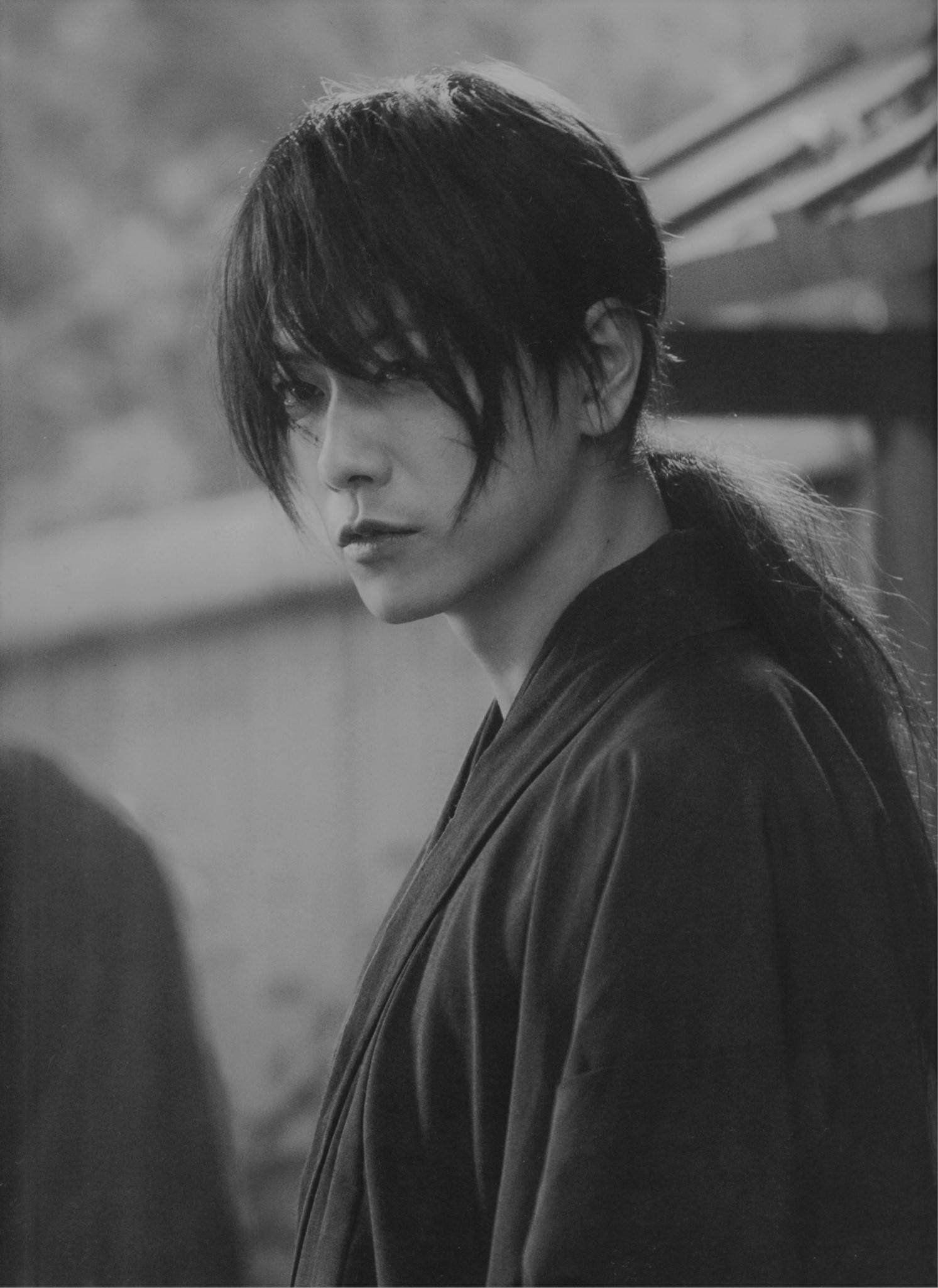 Rurouni Kenshin, long dark hair, traditional robe, Full HD Phone Wallpaper