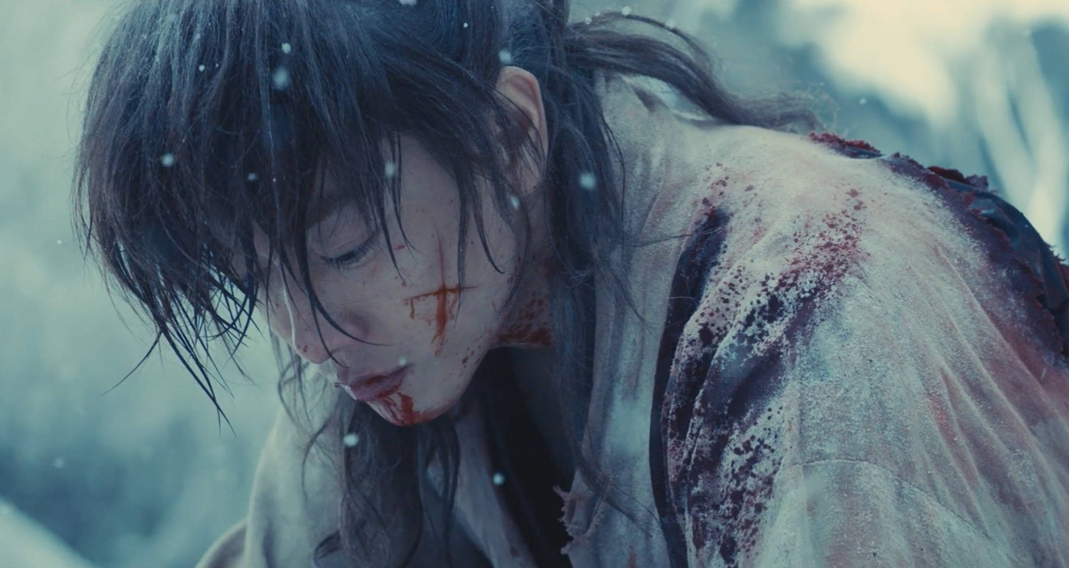 Rurouni Kenshin, wounded, snow, Full HD Desktop Wallpaper