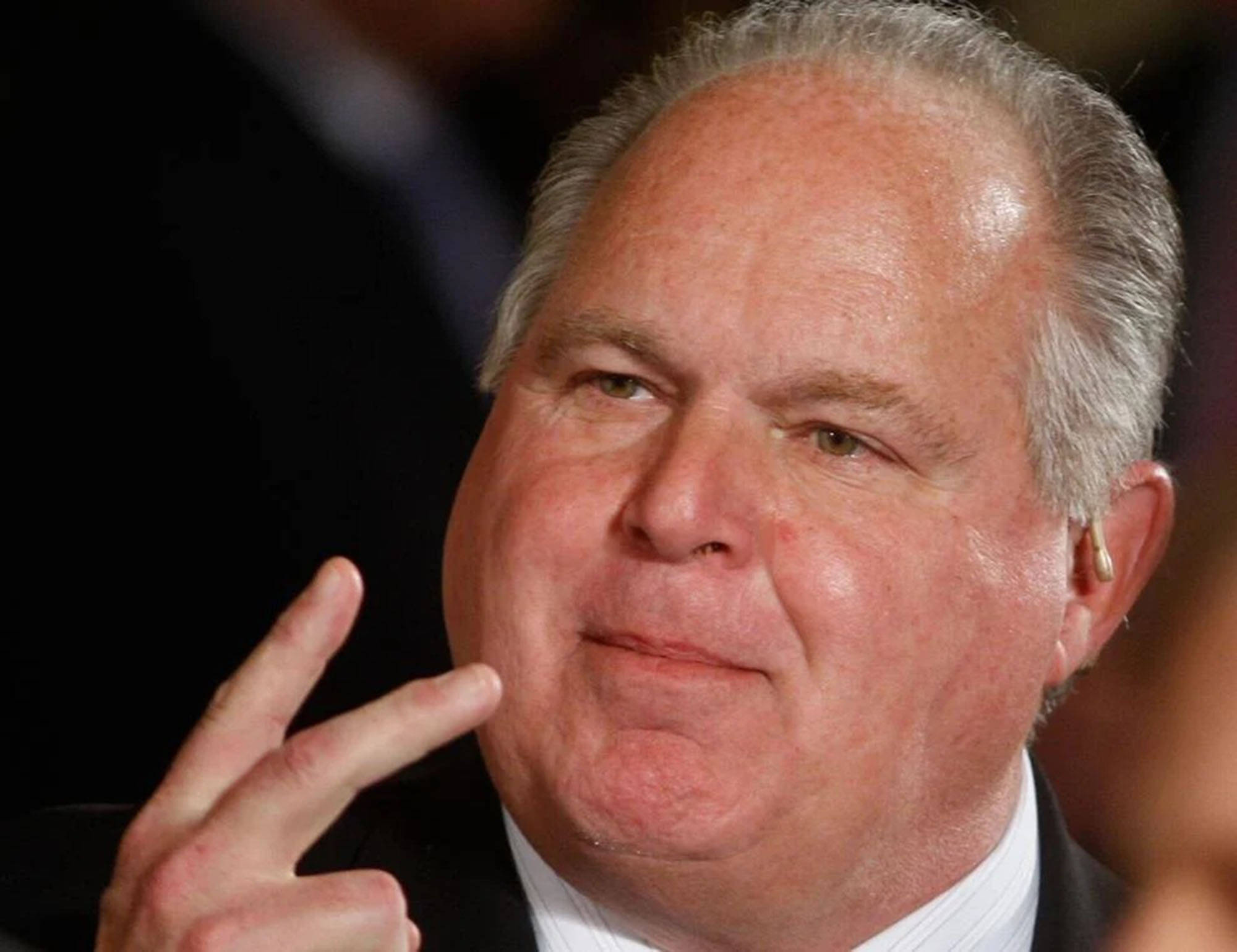 Rush Limbaugh, suit, peace sign, Full HD Desktop Wallpaper