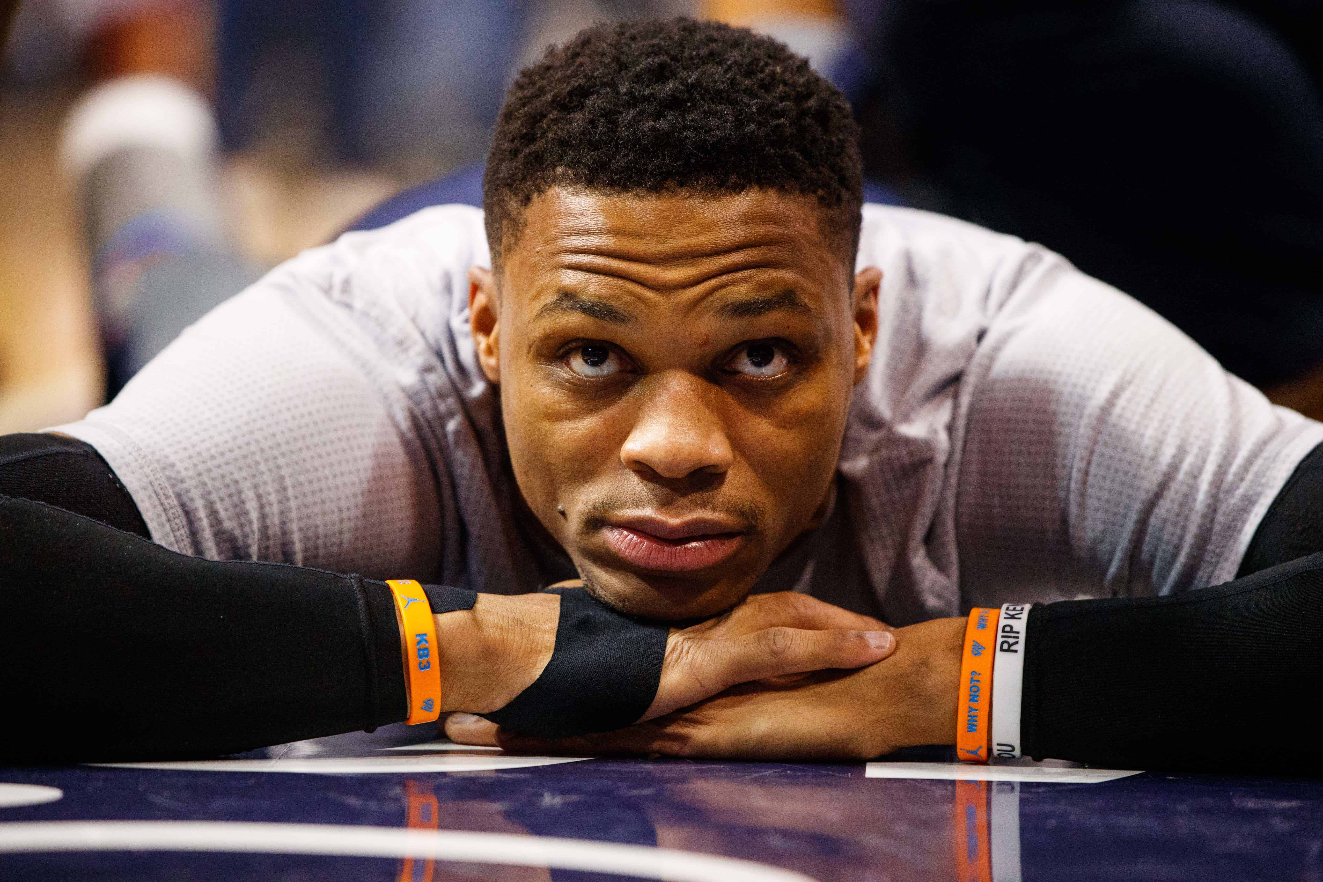 Russell Westbrook, basketball player, court, 5K Desktop Wallpaper