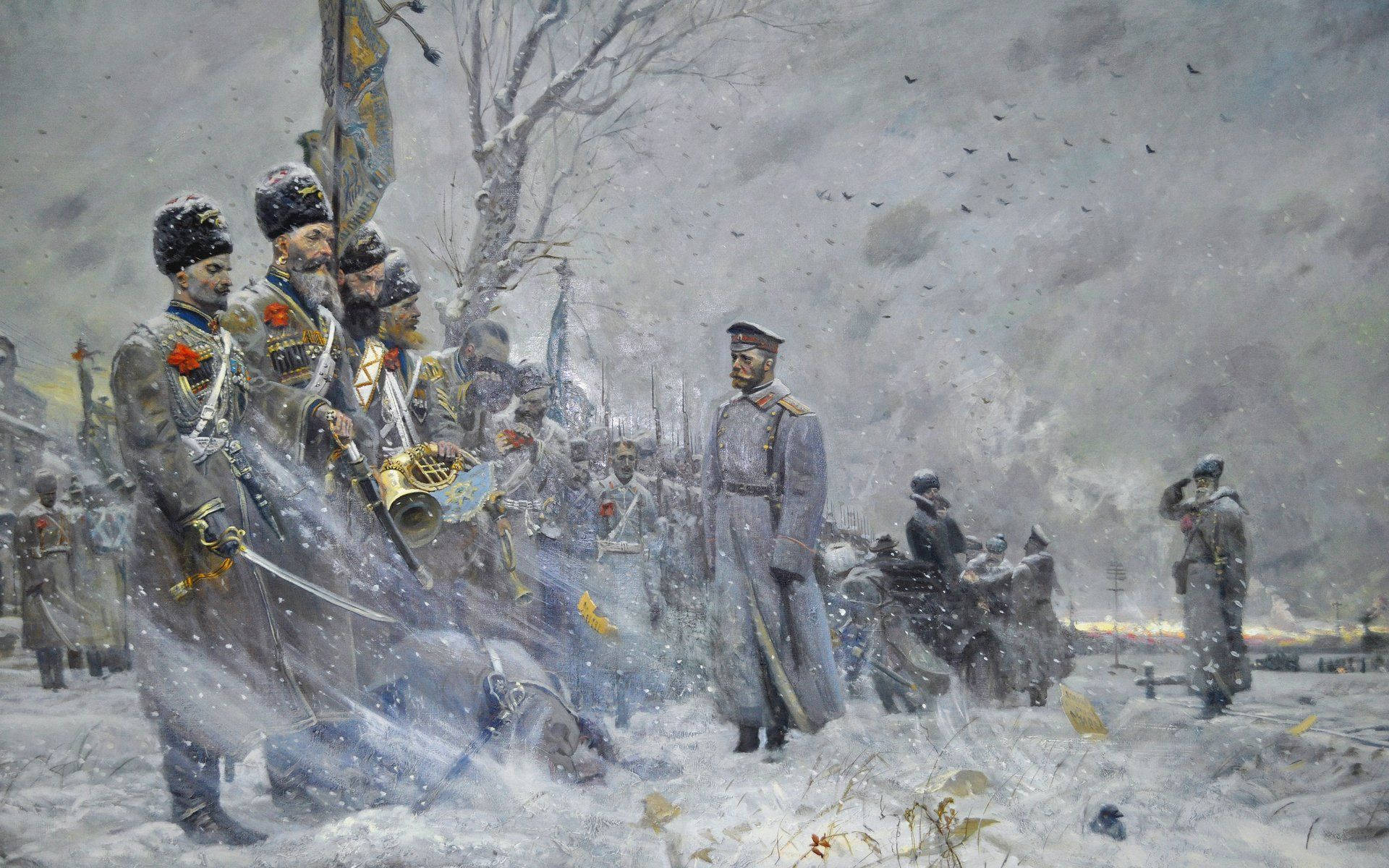 Russia, soldiers, winter uniforms, Full HD Desktop Wallpaper