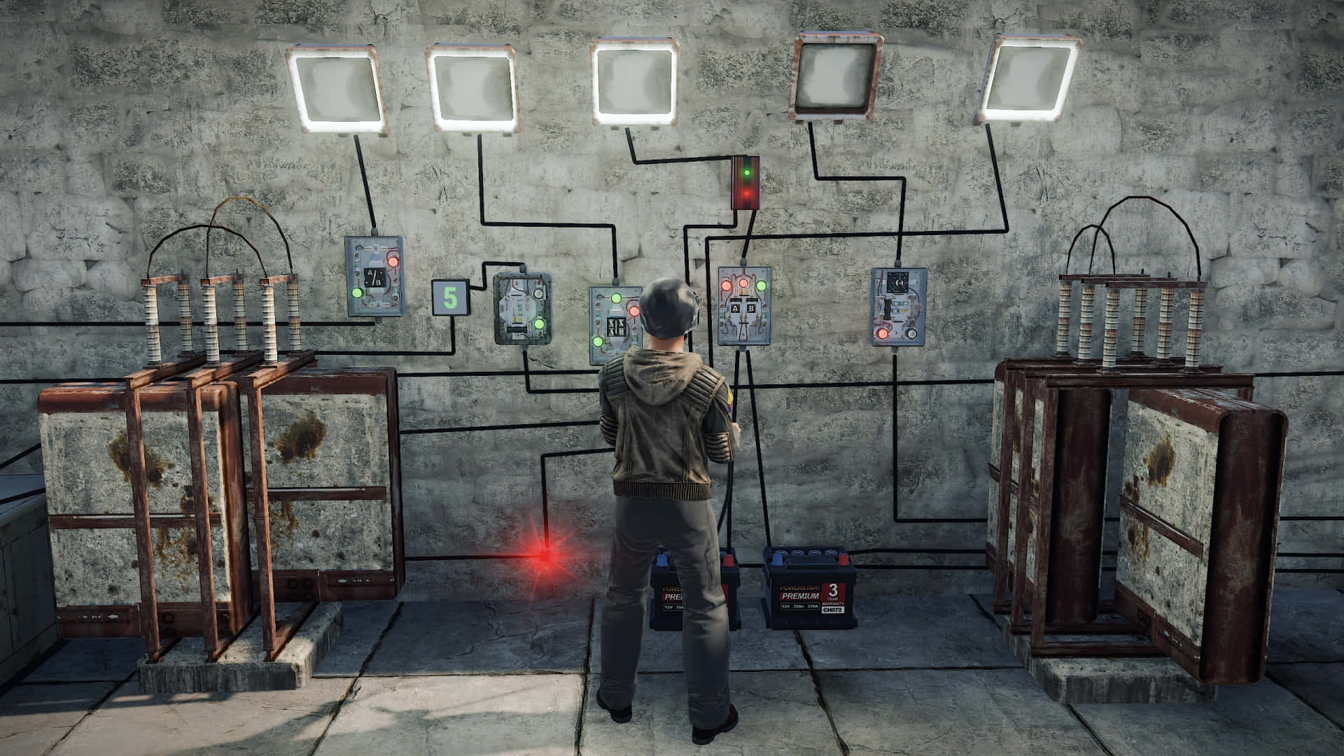 Rust Game, hoodie, gritty industrial control room, Full HD Desktop Wallpaper