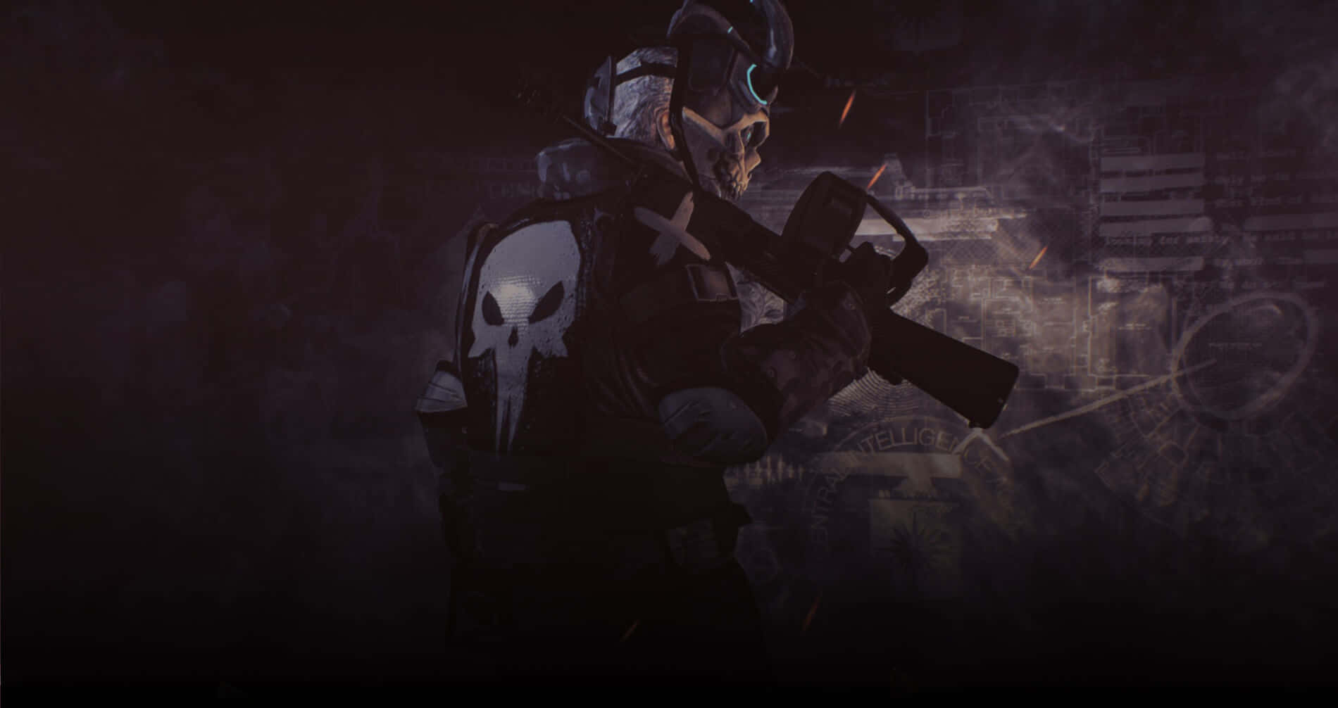 Rust Game, skull emblem, rifle, HD Desktop Wallpaper