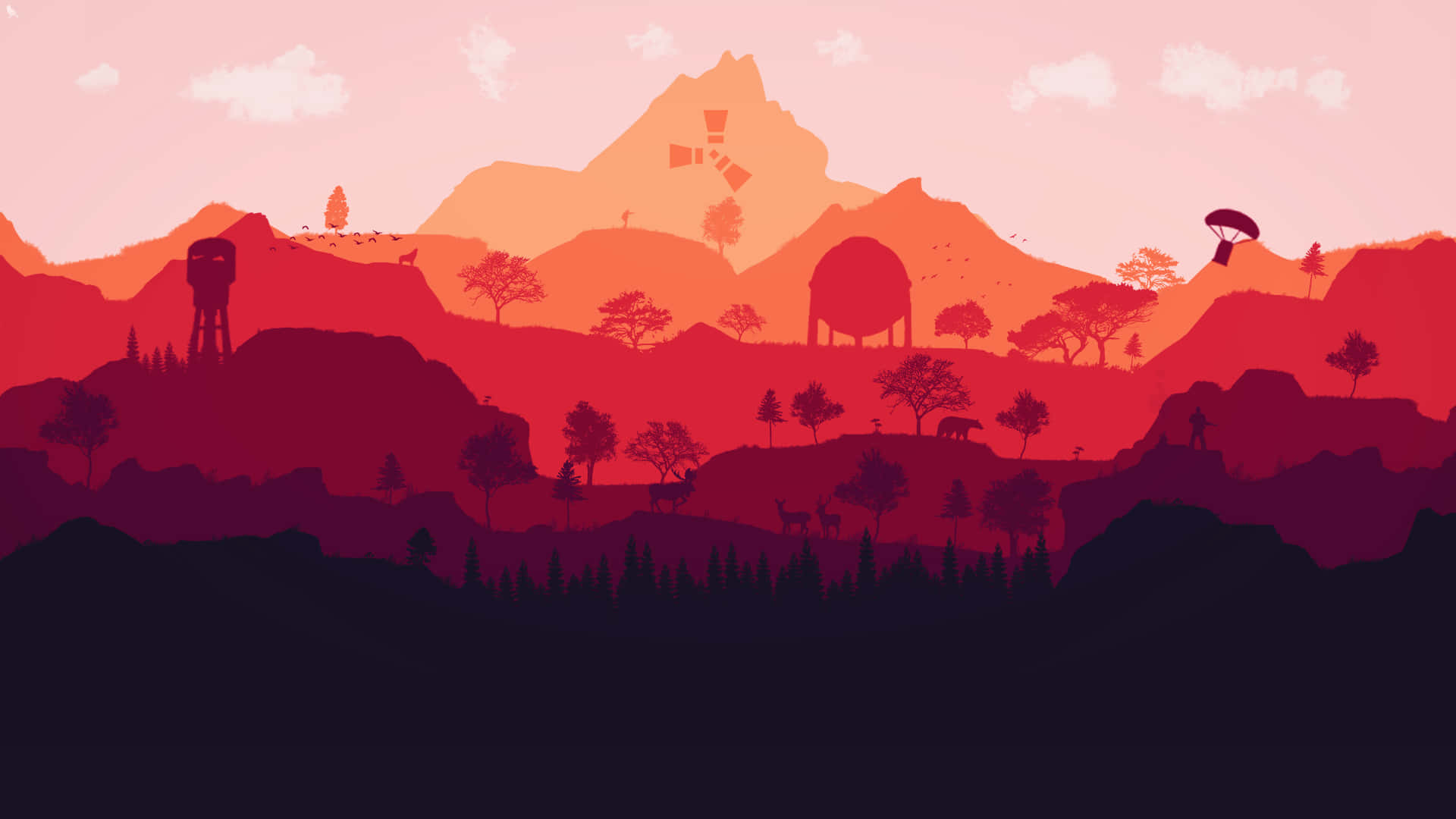 Rust Game, sunset, mountains, Full HD Desktop Wallpaper