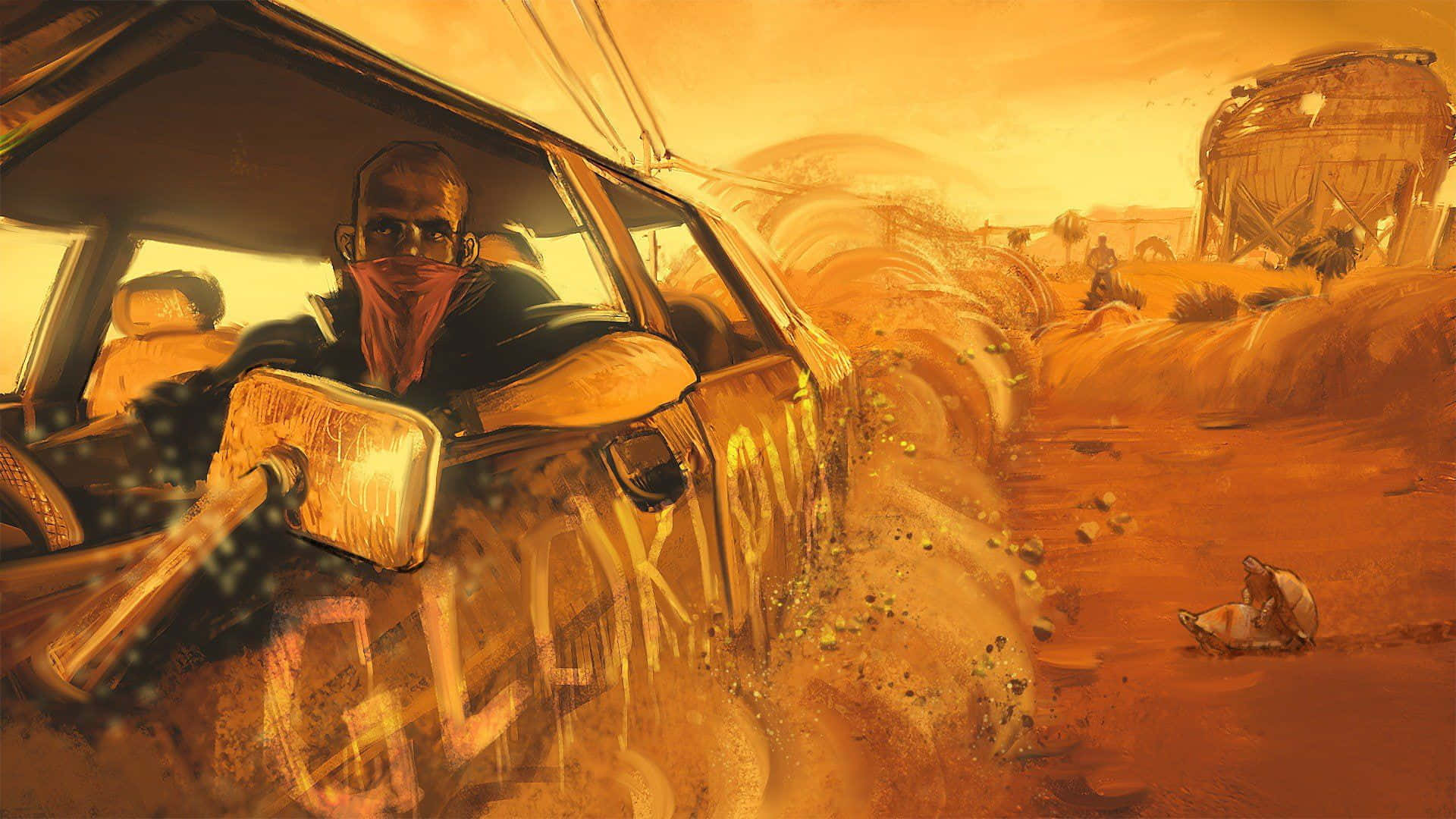 Rust Game, desert, dusty car, Full HD Desktop Wallpaper