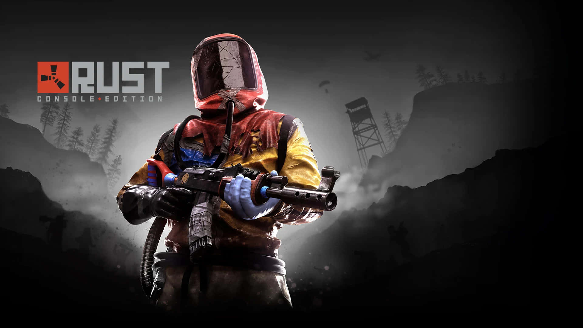 Rust Game, red helmet, yellow jacket, Full HD Desktop Wallpaper