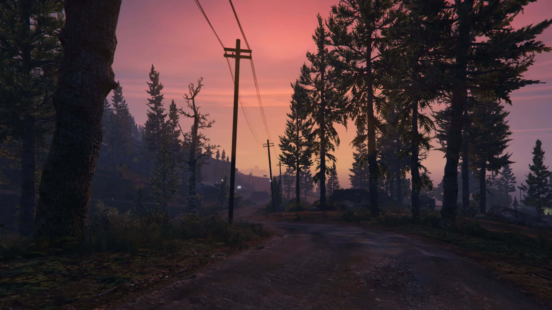 Rust Game, dirt road, pine forest, Full HD Desktop Wallpaper