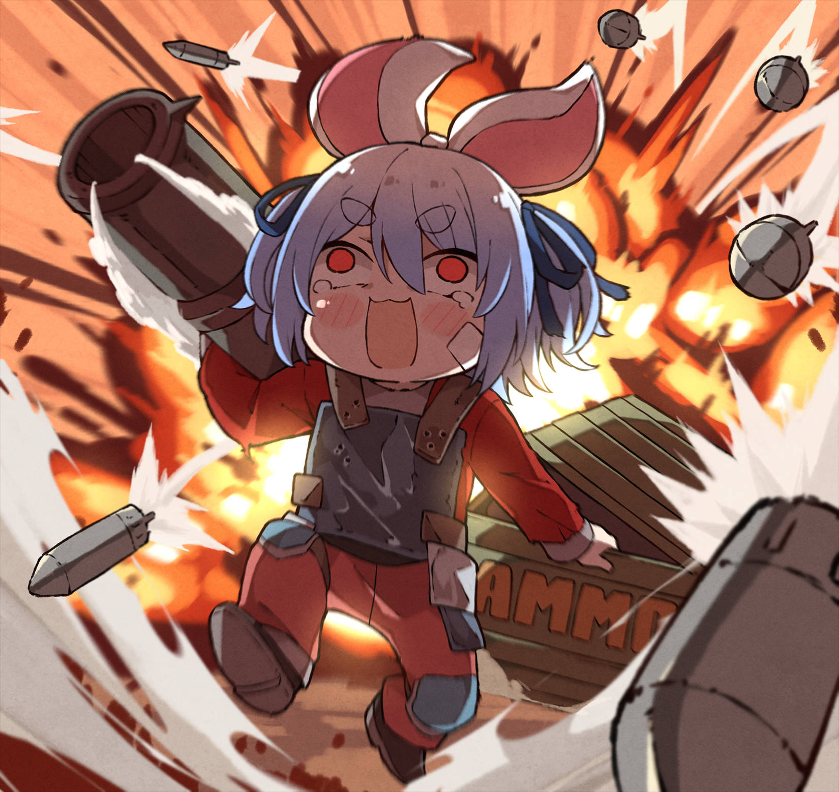 pekora, rust, chibi anime girl, HD Desktop Wallpaper