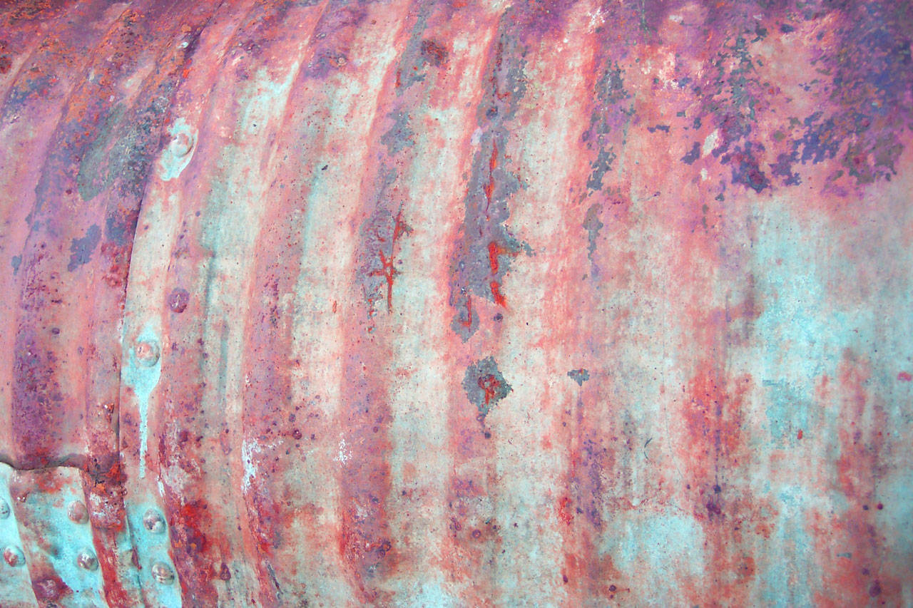 rusty metal, corrugated metal, vibrant rust streaks, HD Desktop Wallpaper