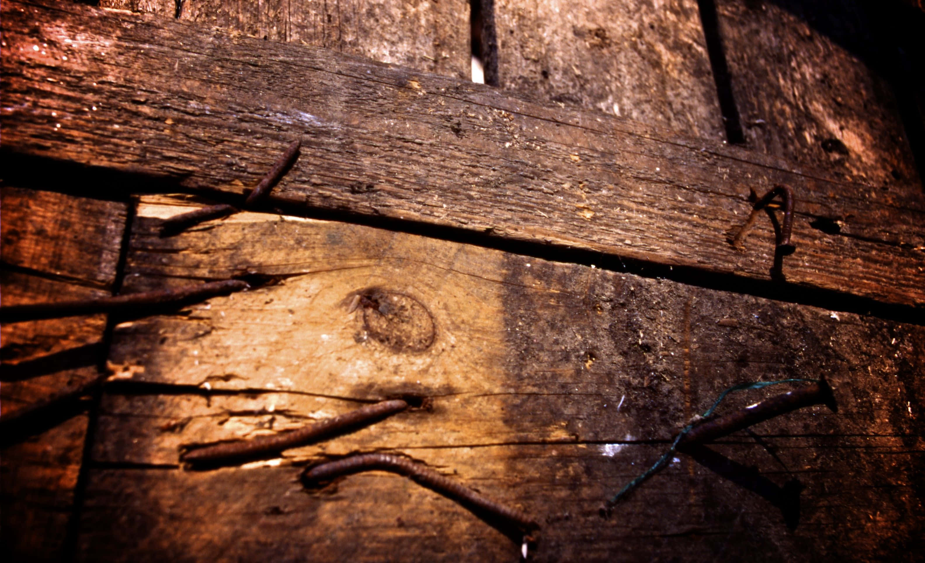 rustic gate, weathered wooden planks, rusty nails, 2K Desktop Wallpaper