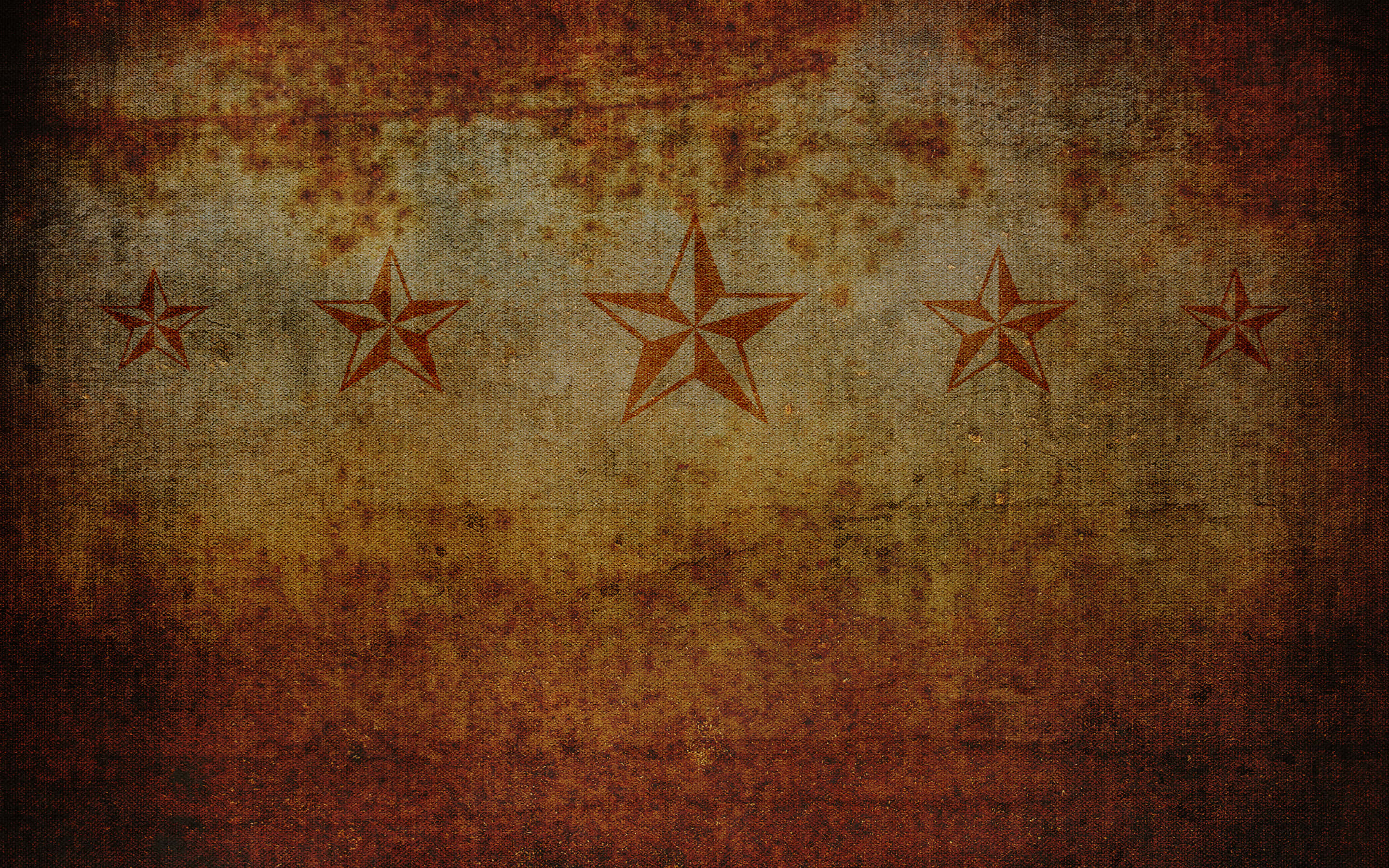 rusted stars, weathered fabric background, earthy brown, 2K Desktop Wallpaper