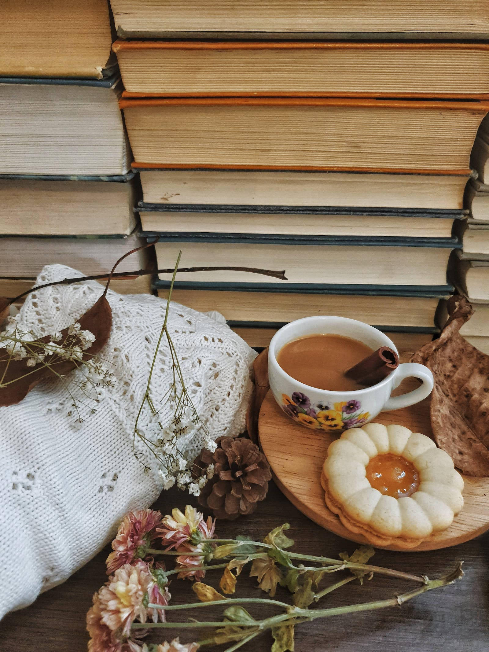 Rustic Fall, tea time, cinnamon stick, Full HD Phone Wallpaper