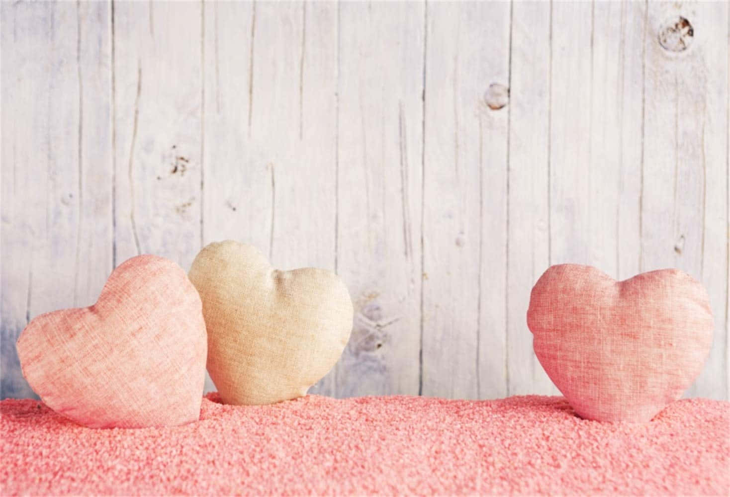 Rustic Valentine Day, heart-shaped cushions, soft pink, HD Desktop Wallpaper