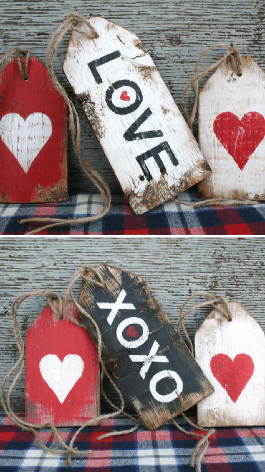 Rustic Valentine Day, wooden tags, love and xoxo messages, HD Phone Wallpaper