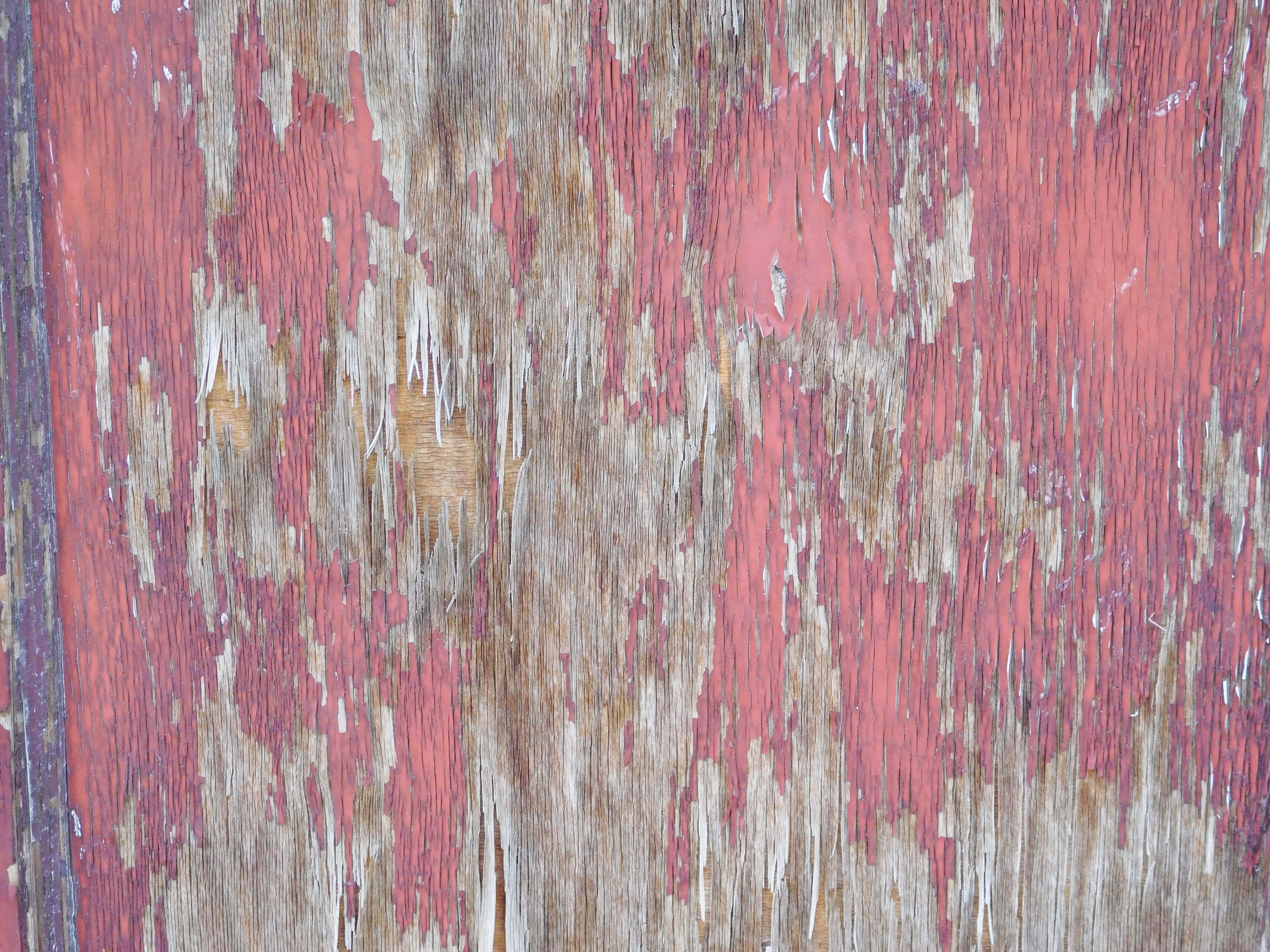 wood texture, weathered red paint, peeling vertically, 4K Desktop Wallpaper