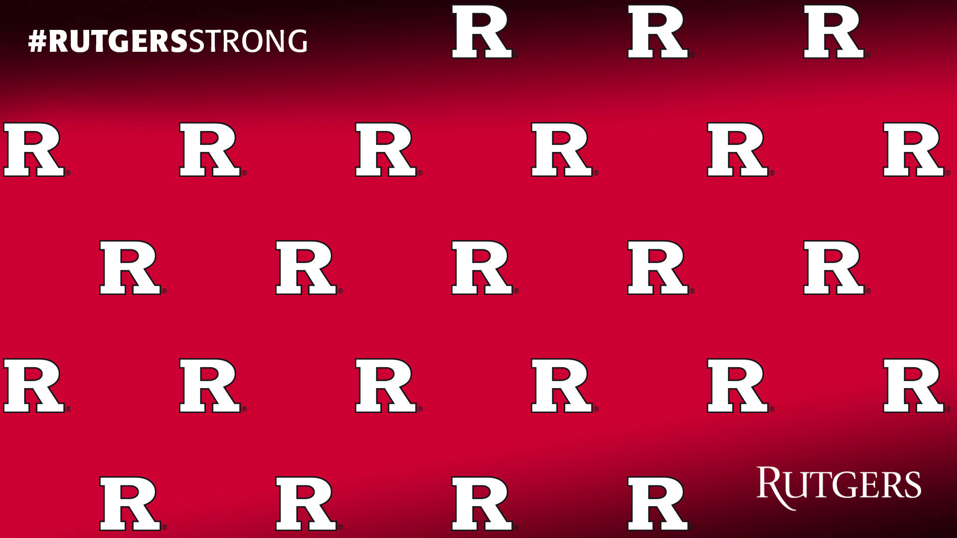 Rutgers, red background, white capital R letters, Full HD Desktop Wallpaper