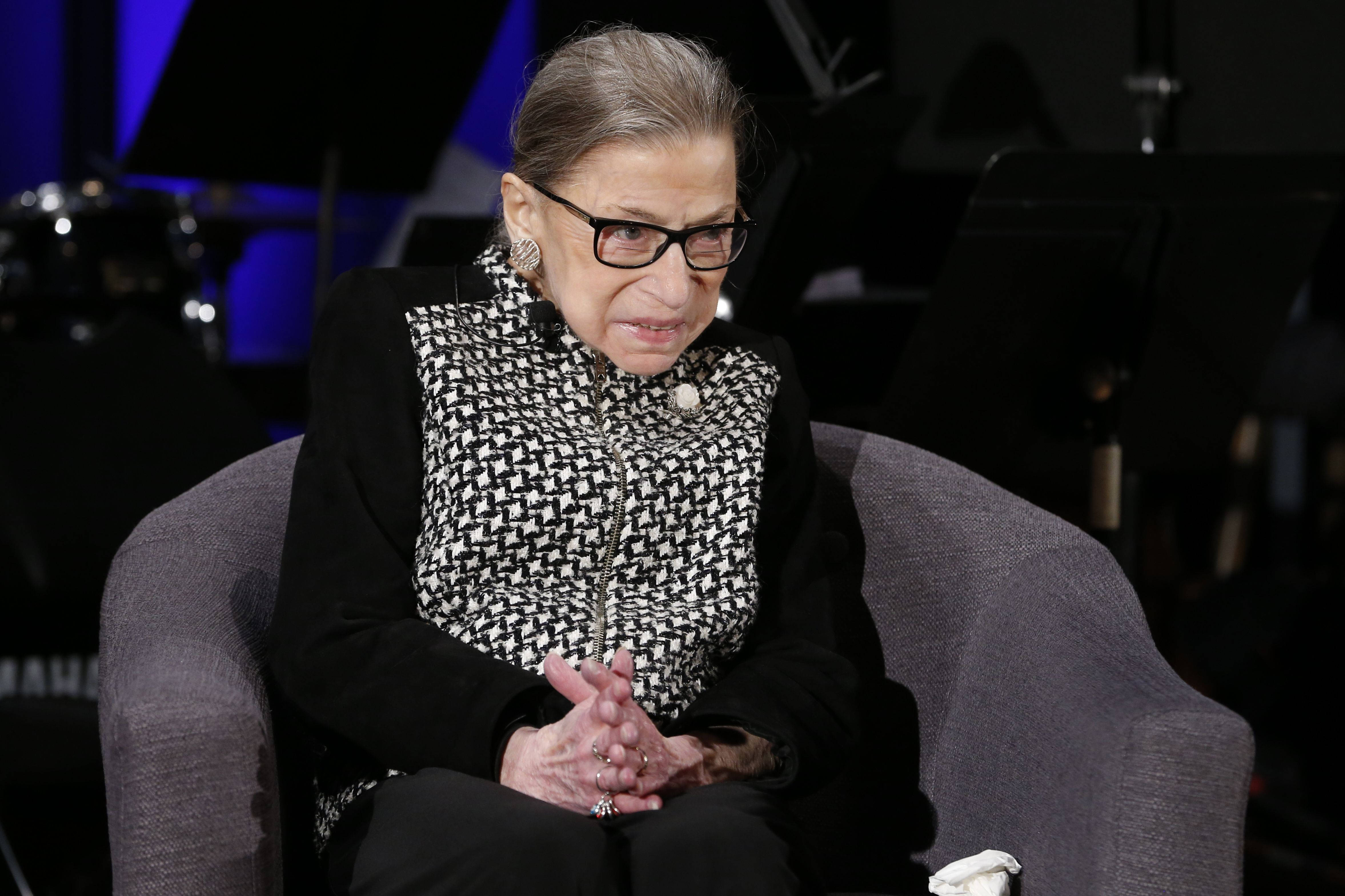 Ruth Bader Ginsburg, gray hair, glasses, 4K Desktop Wallpaper
