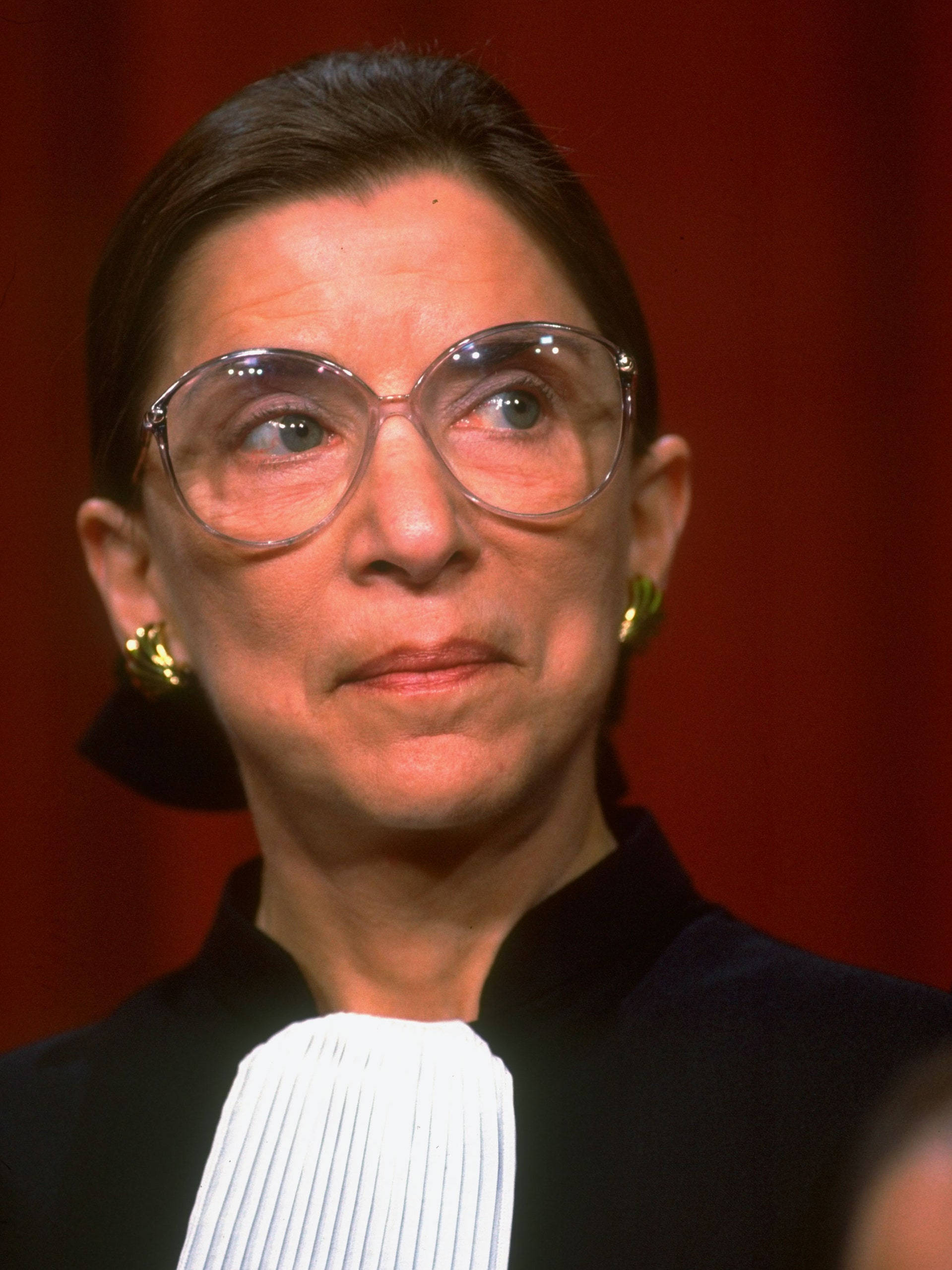 Ruth Bader Ginsburg, judicial robe, glasses, Full HD Phone Wallpaper