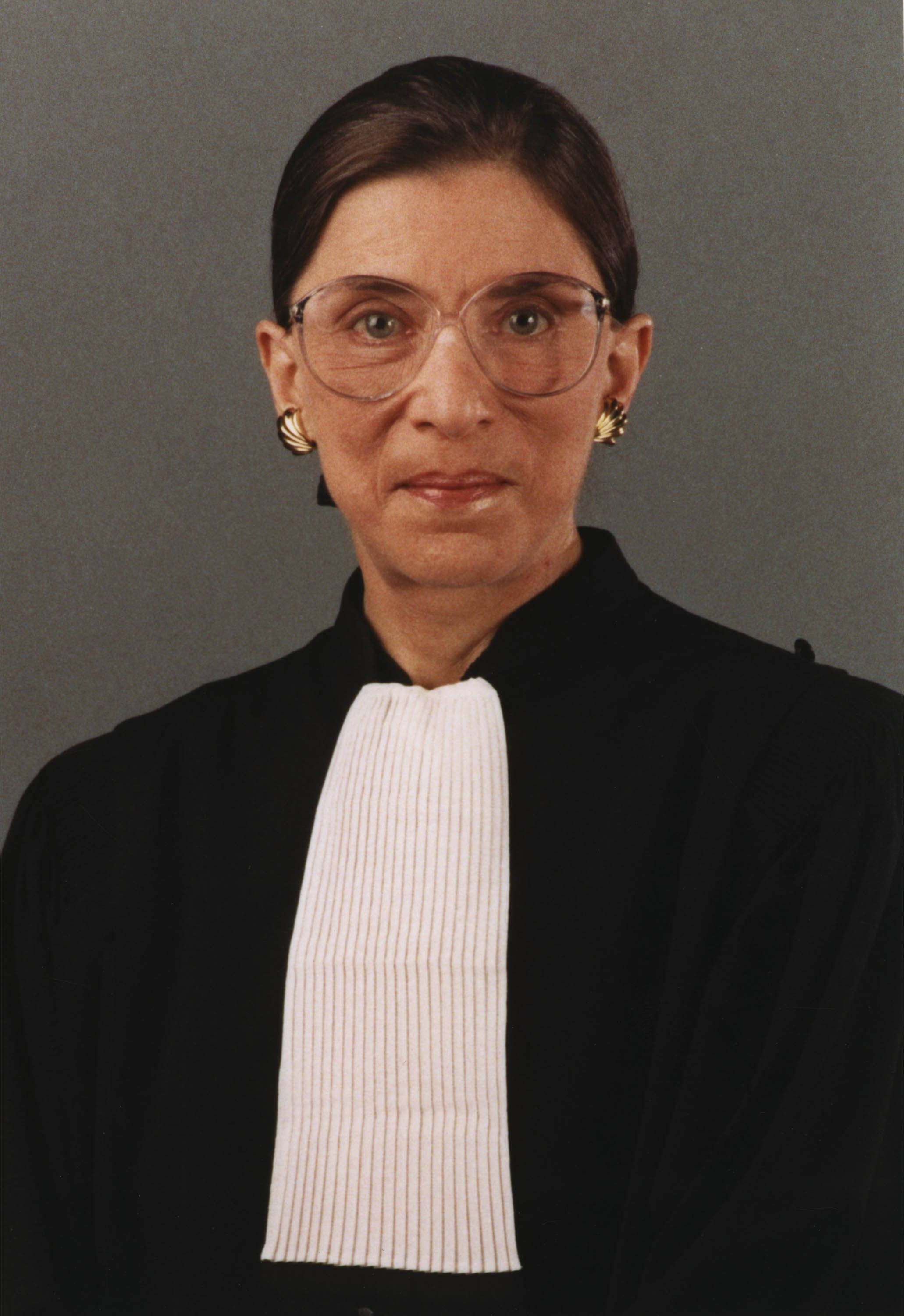 Ruth Bader Ginsburg, judicial robe, white jabot, 2K Phone Wallpaper