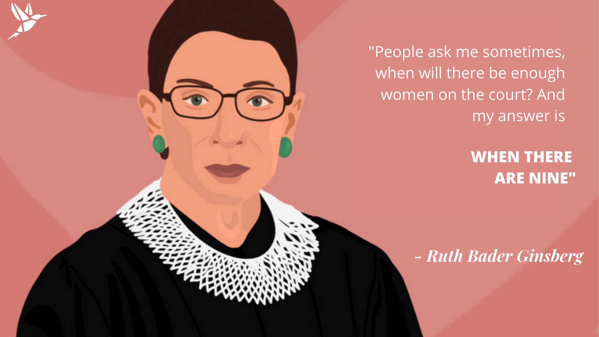 Ruth Bader Ginsburg, black robe, white lace collar, Full HD Desktop Wallpaper