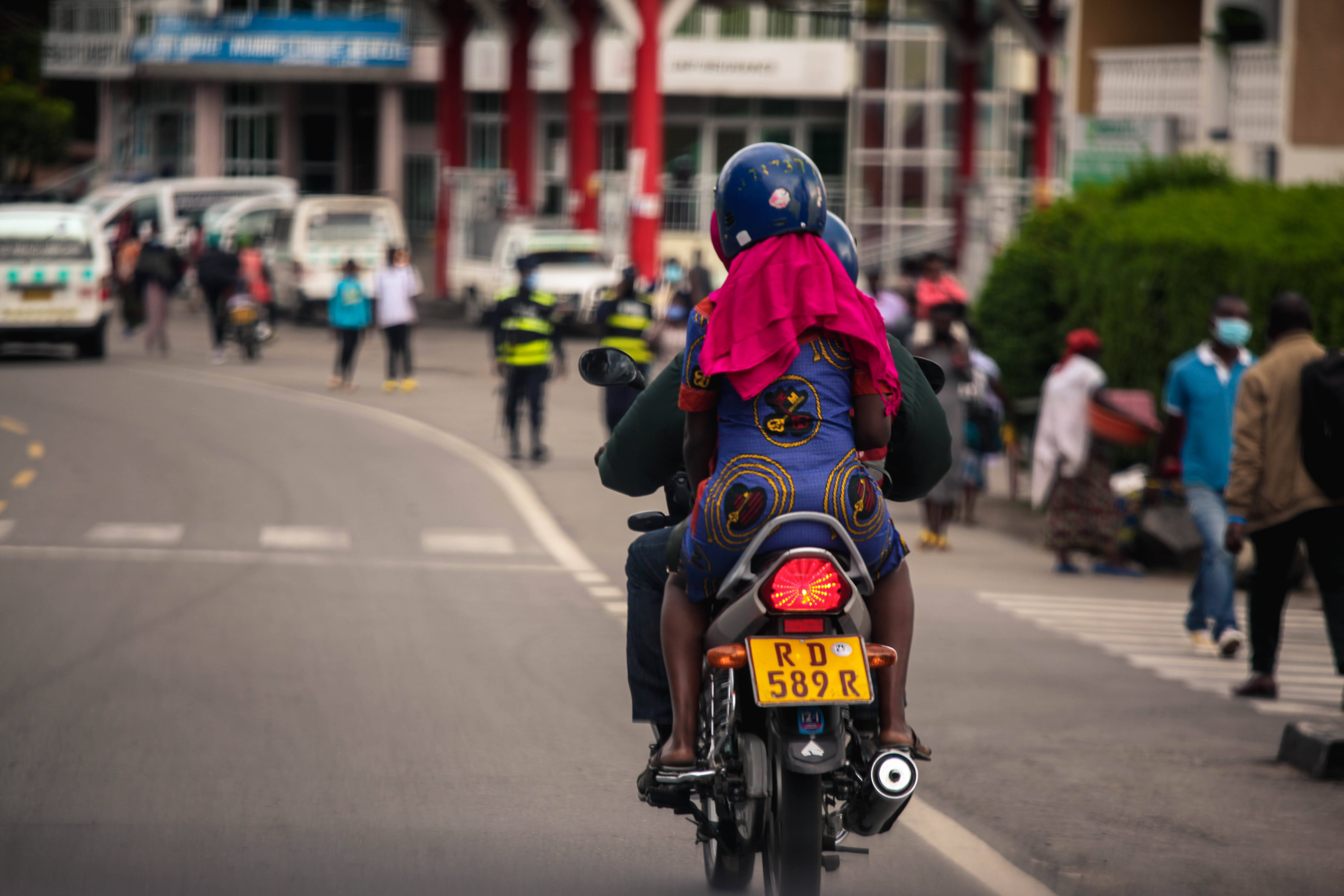 Rwanda, street scene, motorcyclist, 5K Desktop Wallpaper