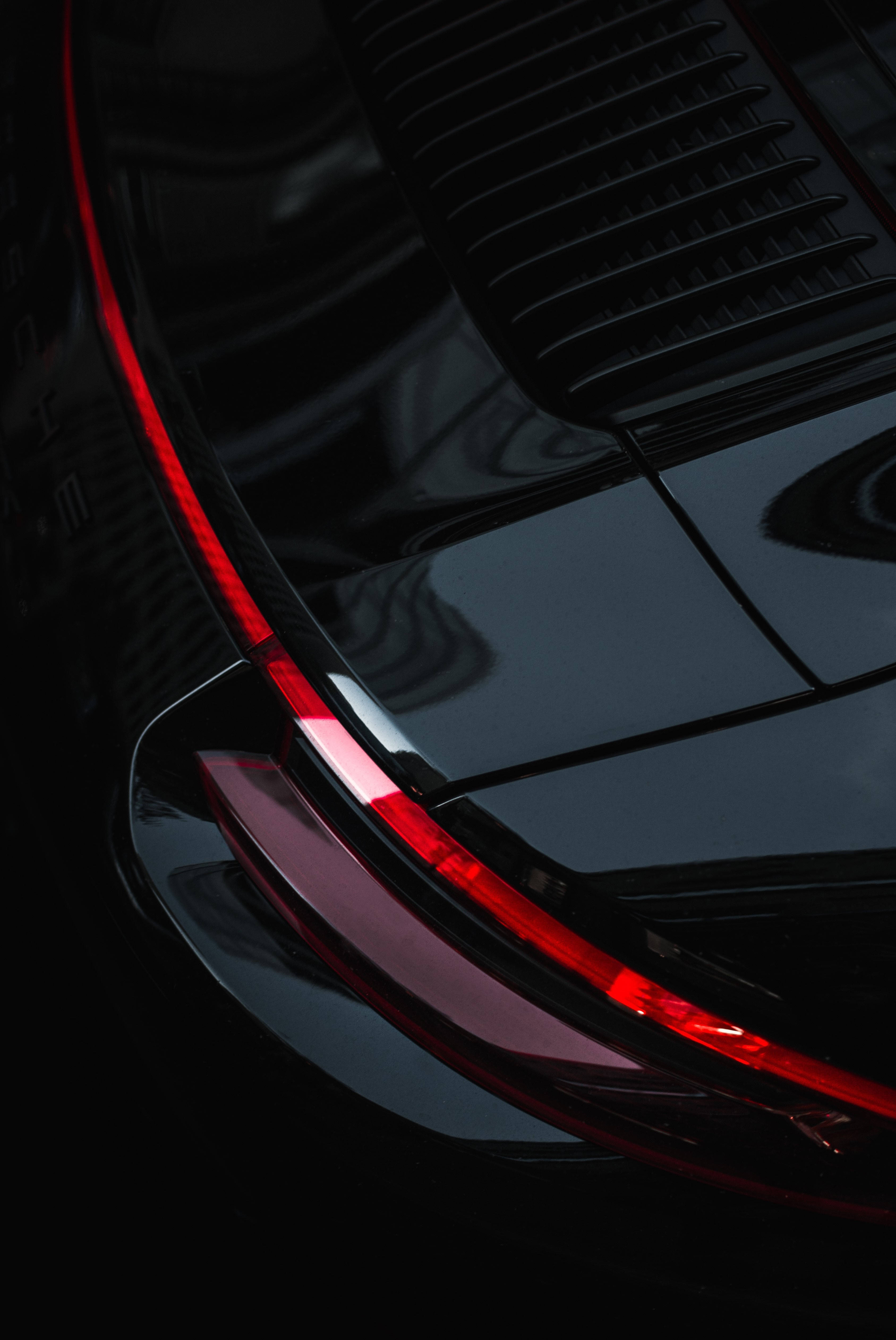Porsche, red taillight, glossy rear bumper, 4K Phone Wallpaper