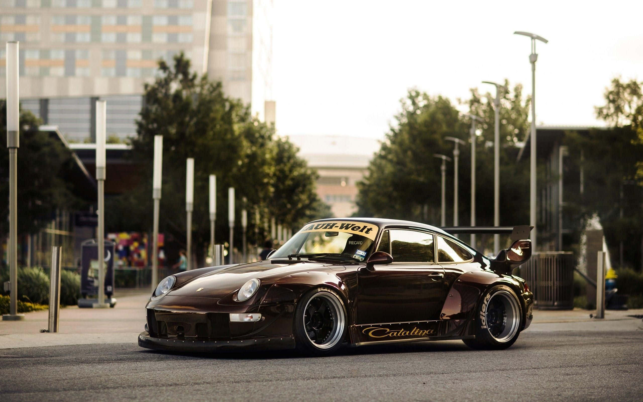 RWB Porsche, Porsche 911, glossy brown, 2K Desktop Wallpaper