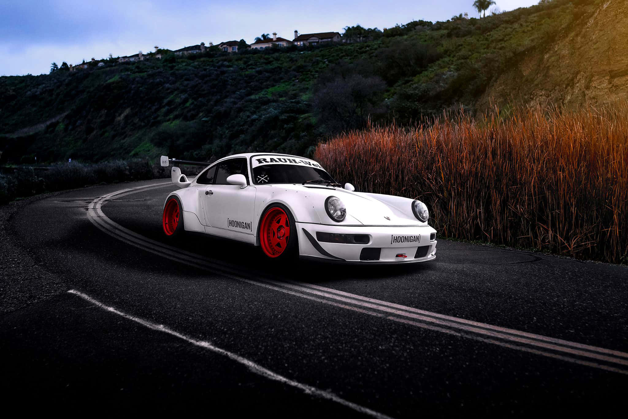 RWB Porsche, Porsche 911, winding coastal road, Full HD Desktop Wallpaper