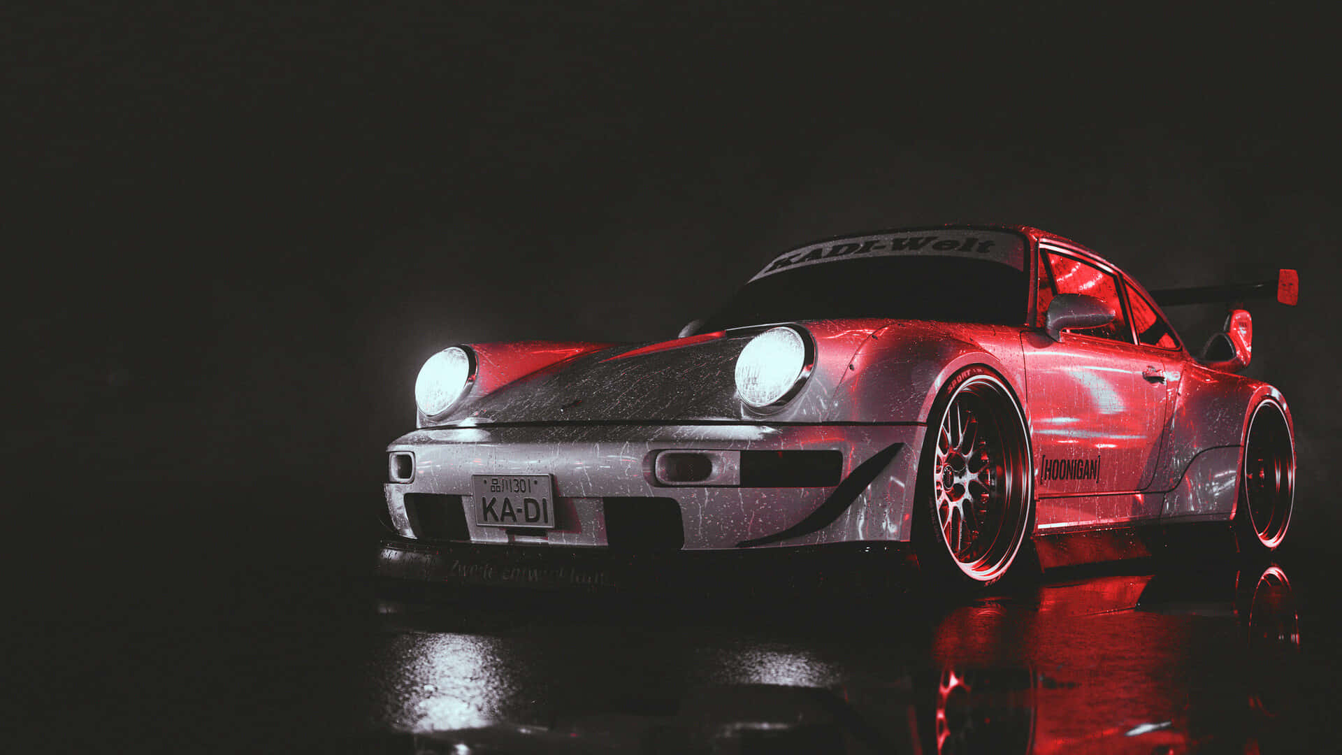 RWB Porsche, Porsche 911, neon lights, Full HD Desktop Wallpaper