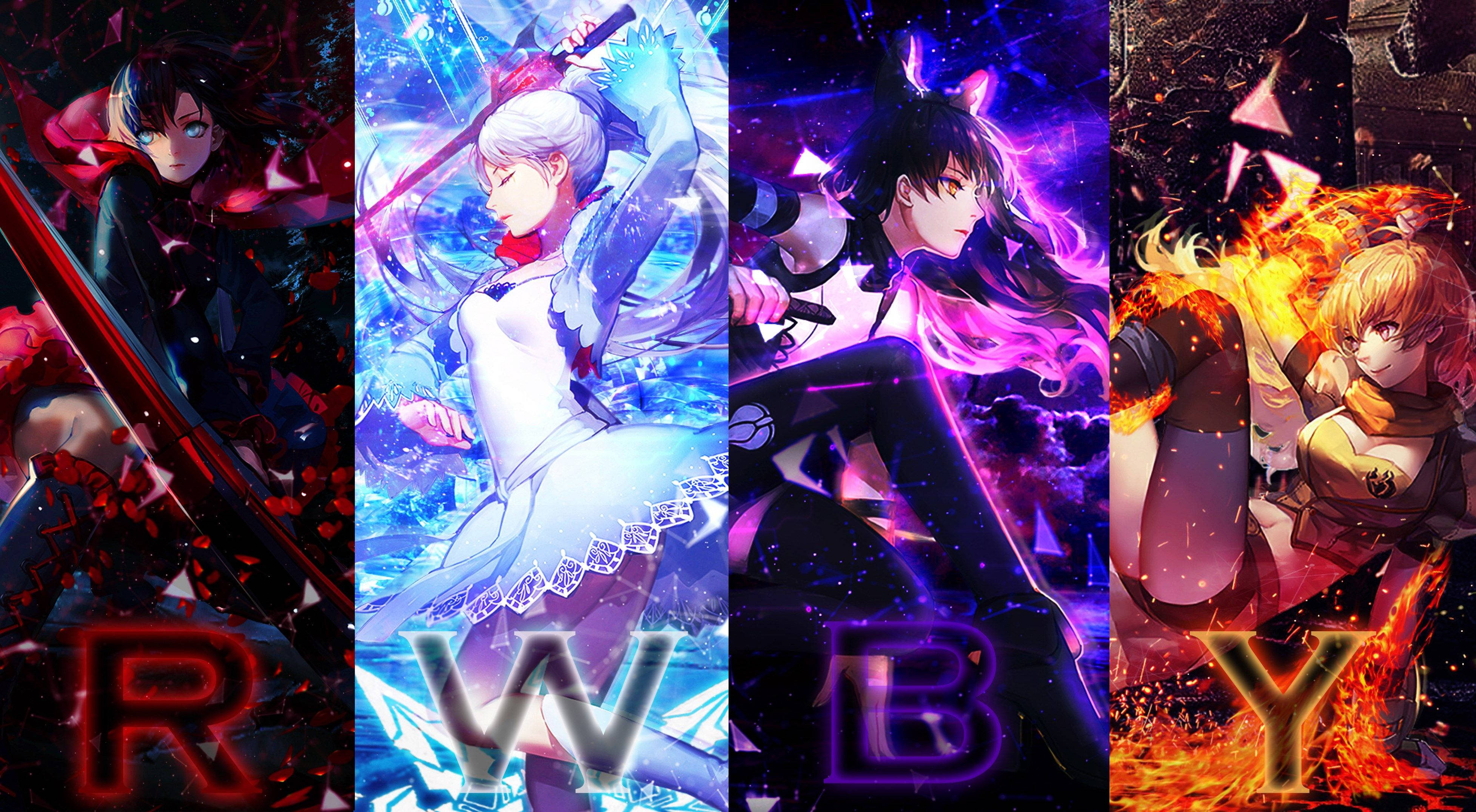 Rwby, anime, four characters, 4K Desktop Wallpaper