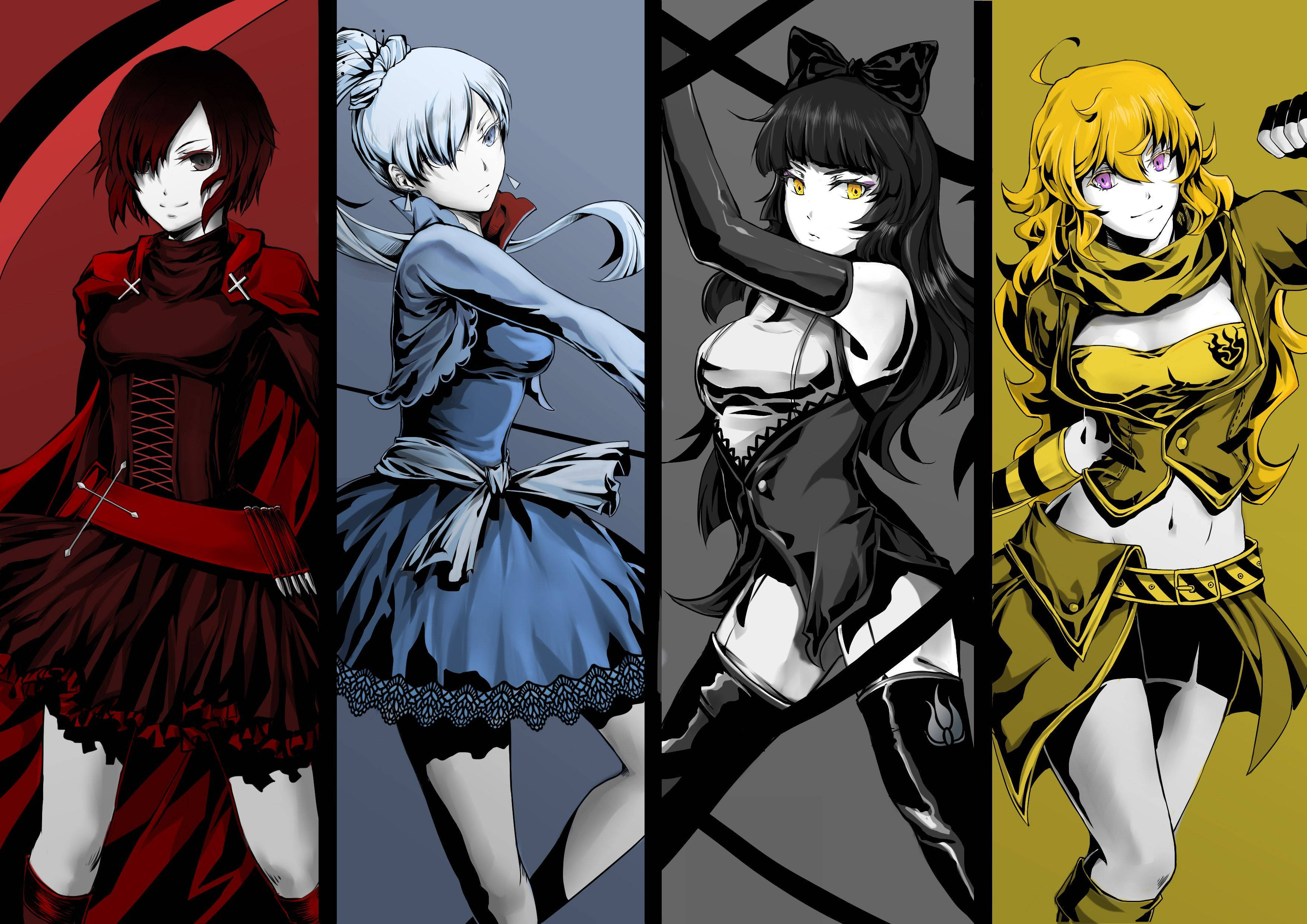 Rwby, anime girls, distinct outfits, 2K Desktop Wallpaper