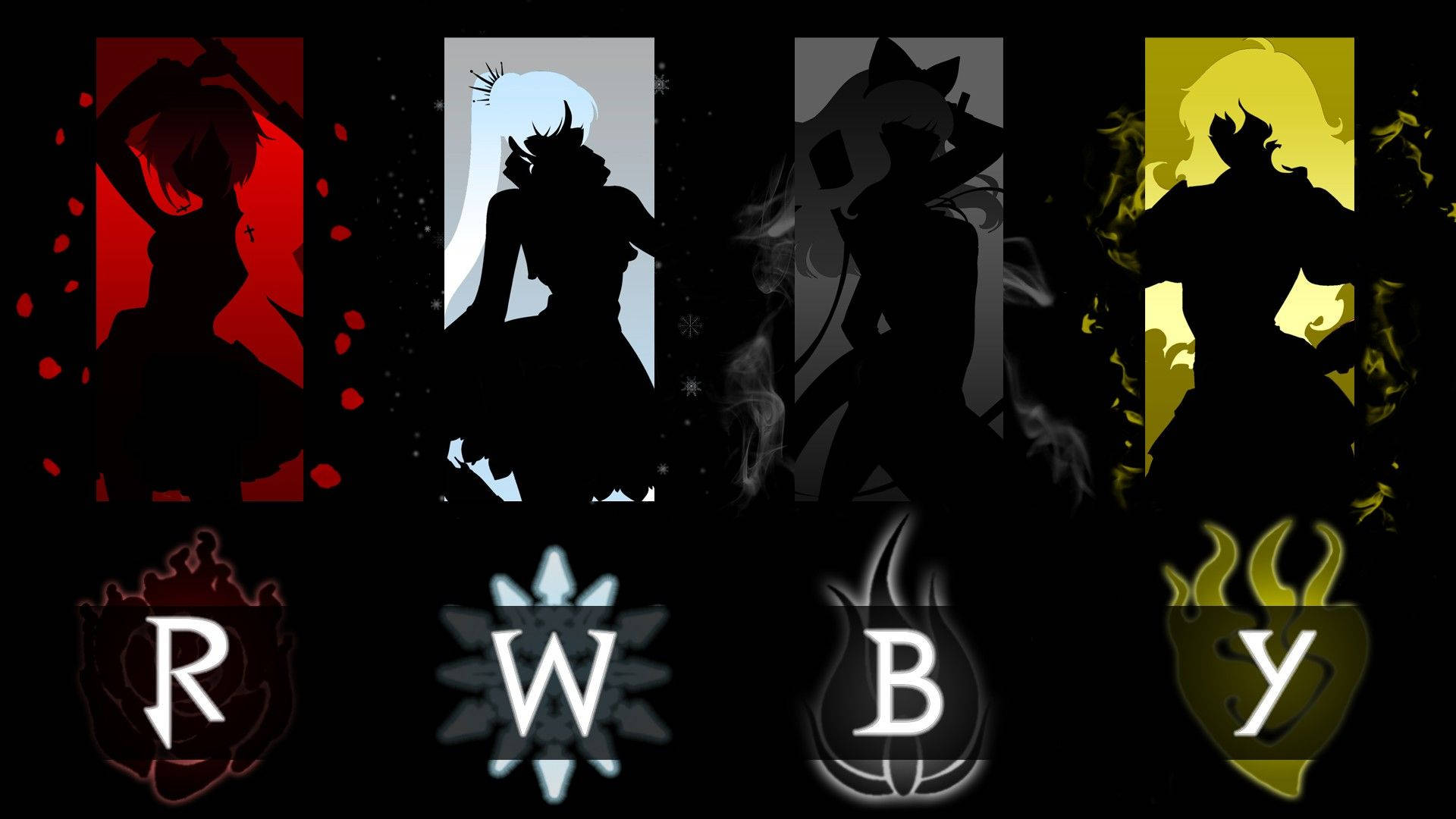 RWBY, silhouette, anime, Full HD Desktop Wallpaper