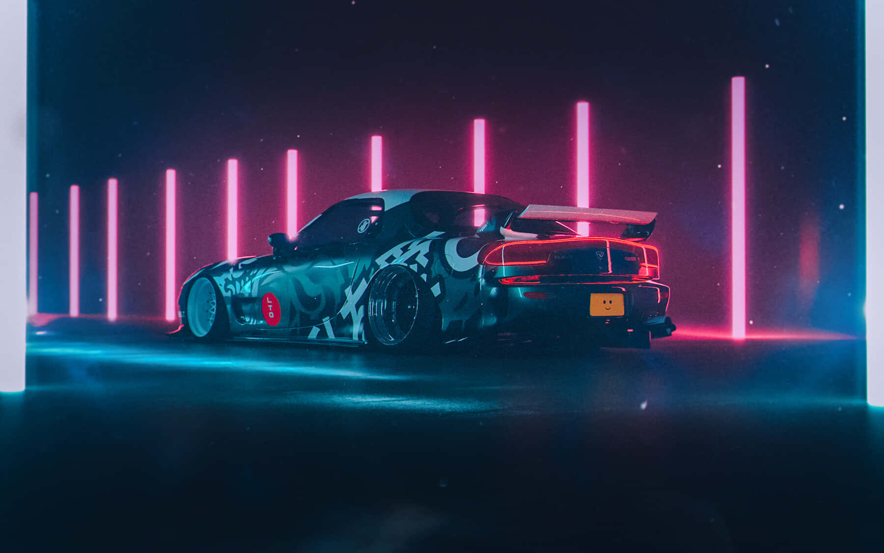 Neon Night Rx7 Drift, Rx7, neon pink, HD Desktop Wallpaper