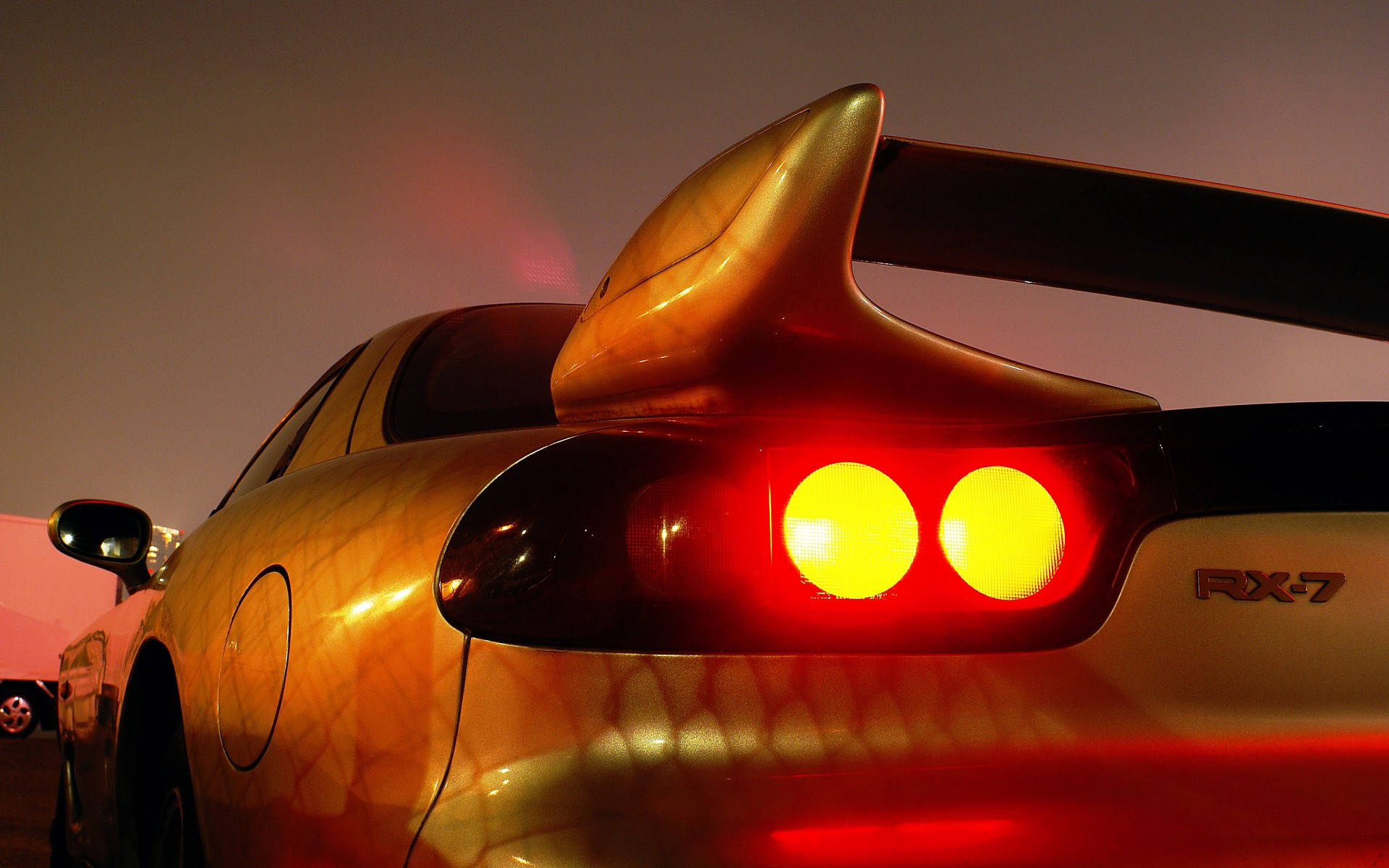 RX7, yellow, taillights, Full HD Desktop Wallpaper