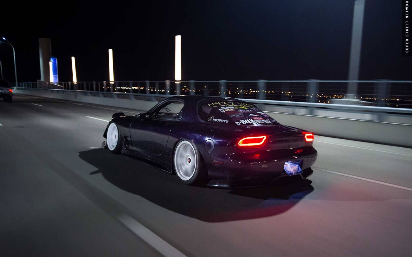 dark purple, RX7, night, HD Desktop Wallpaper