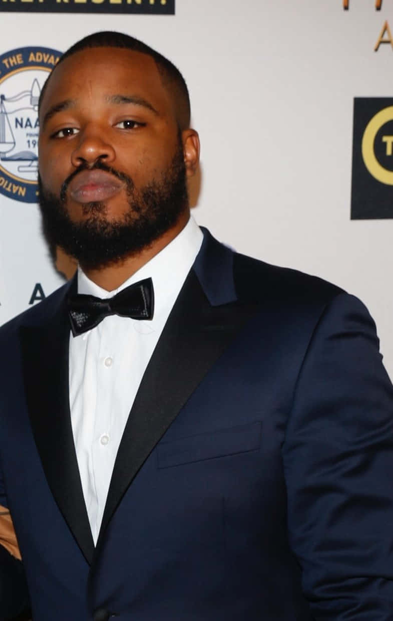 Ryan Coogler, navy tuxedo, black bow tie, SD Phone Wallpaper