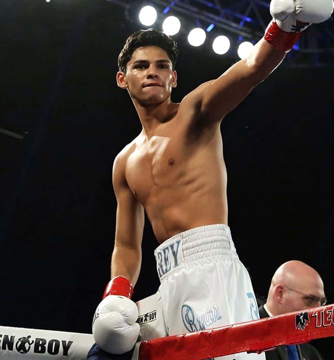 Ryan Garcia, boxing ring, arena spotlights, SD Phone Wallpaper