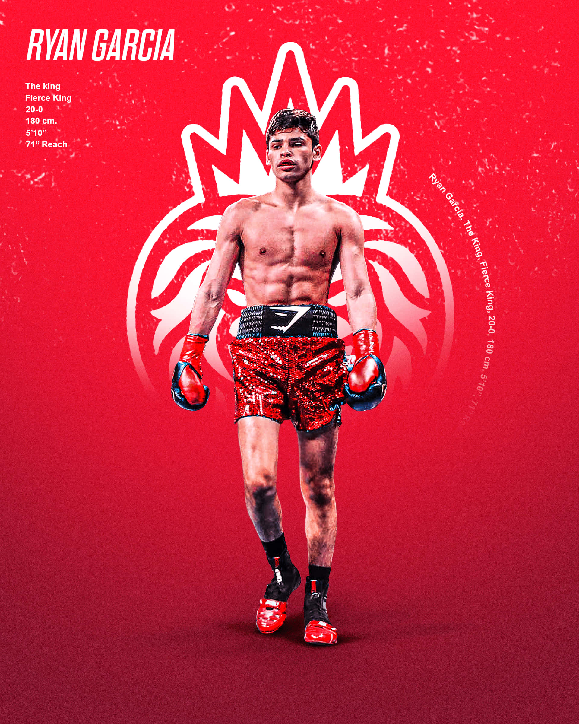 Ryan Garcia, red sequined shorts, red sequined gloves, Full HD Phone Wallpaper