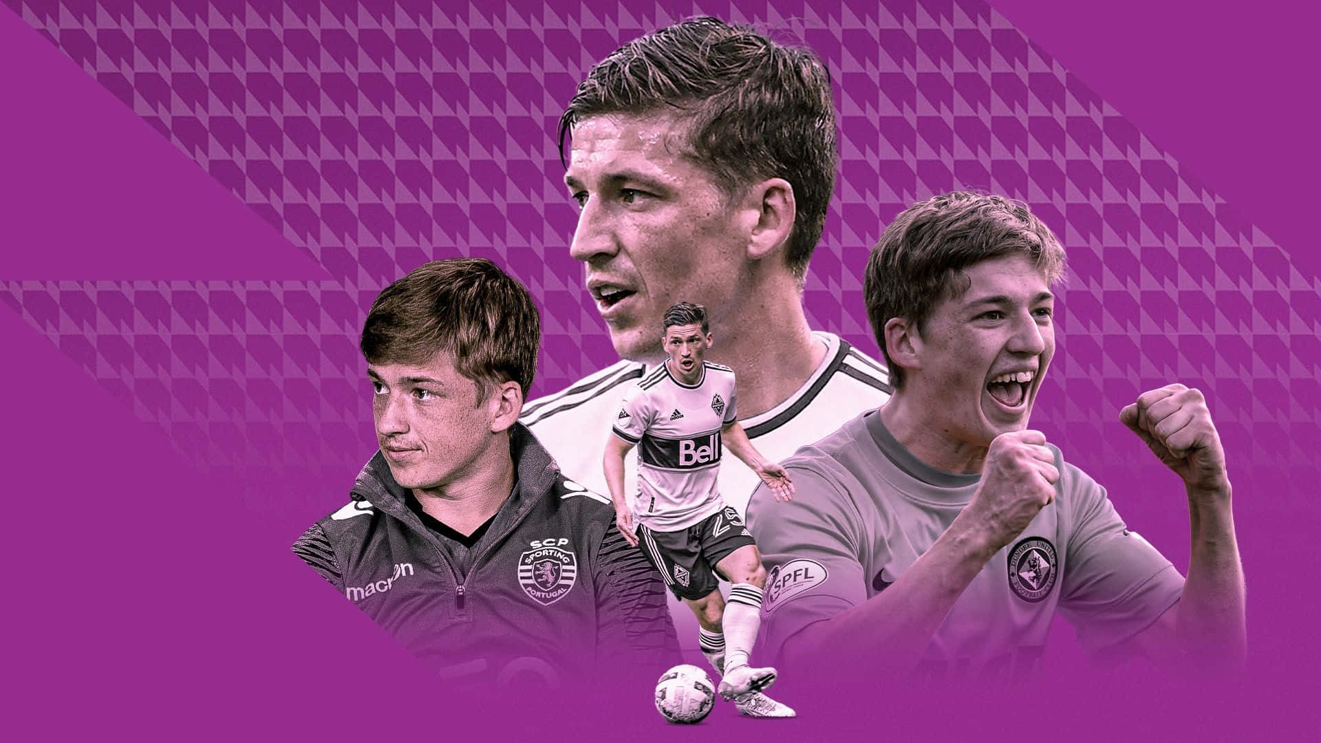 Ryan Gauld, vibrant purple, graphic collage, Full HD Desktop Wallpaper