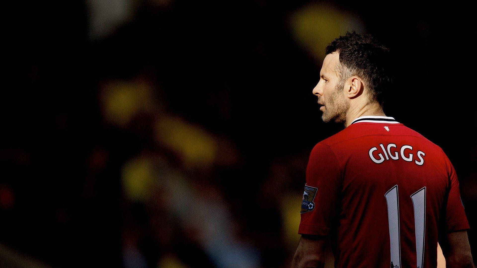 Ryan Giggs, red jersey, number 11, Full HD Desktop Wallpaper