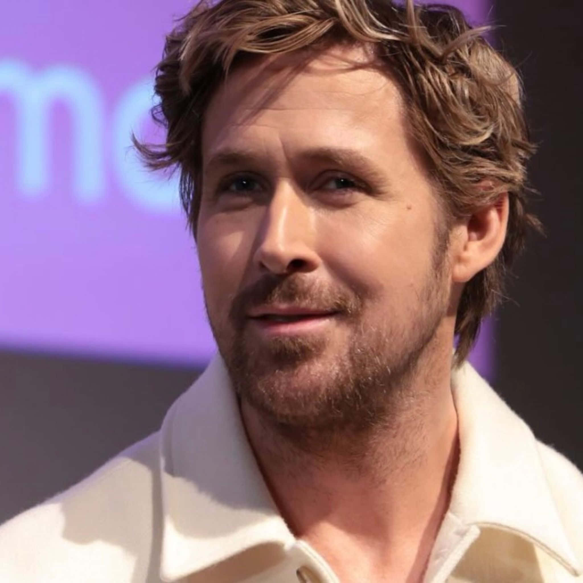Ryan Gosling, tousled brown hair, stubble, Full HD Desktop Wallpaper