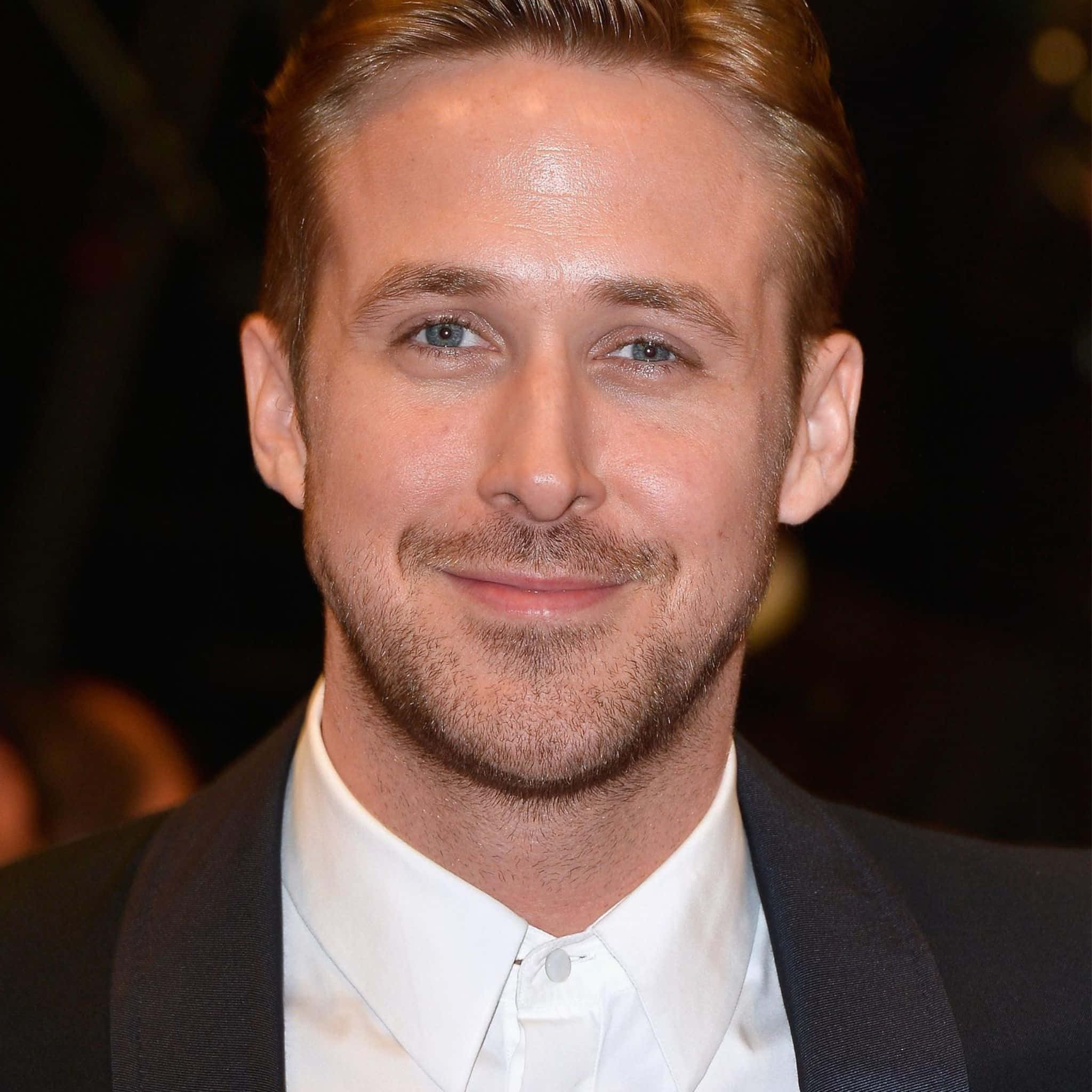 Ryan Gosling, black suit, white shirt, Full HD Desktop Wallpaper