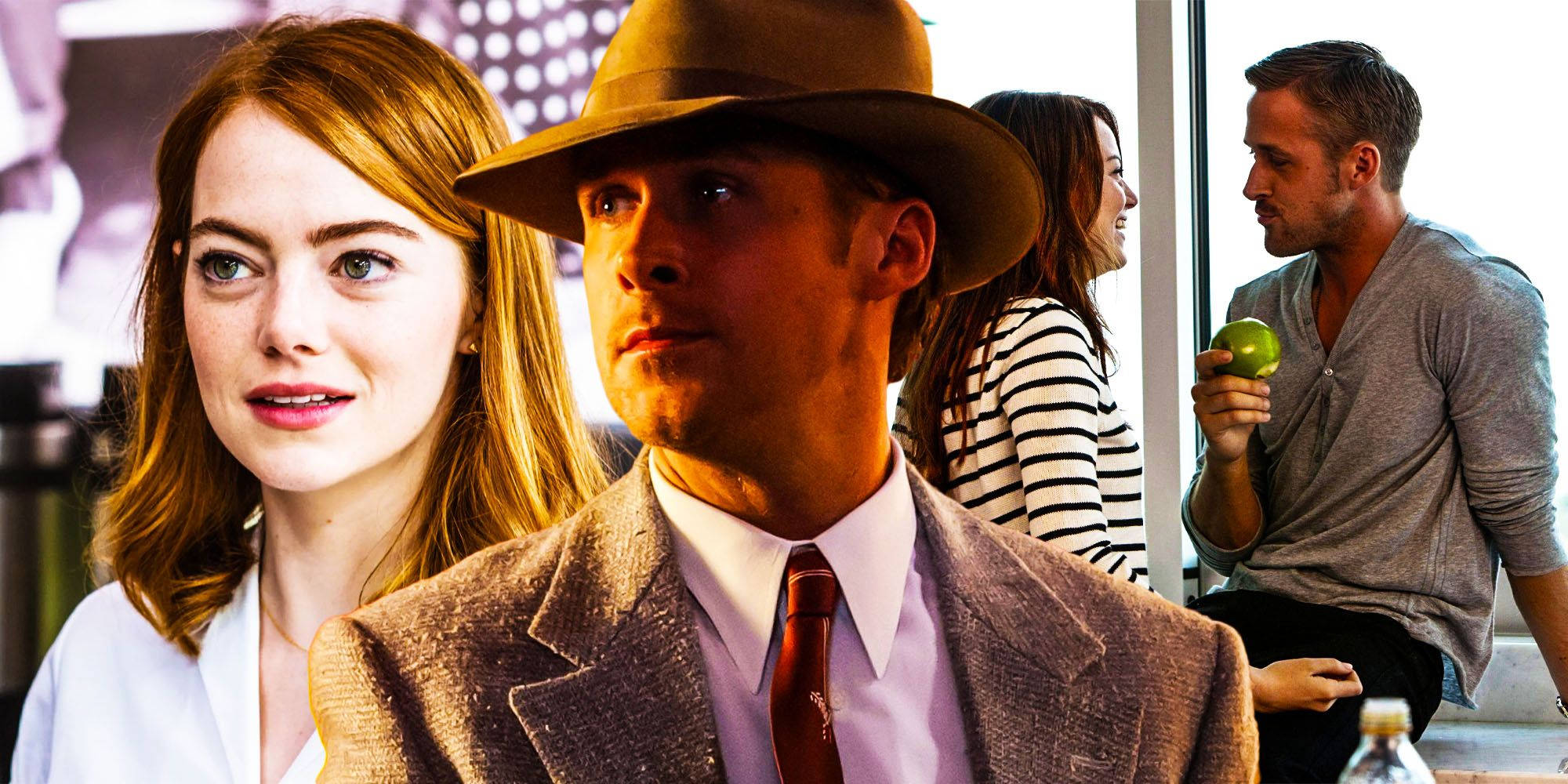 Ryan Gosling, brown fedora, suit, Full HD Desktop Wallpaper