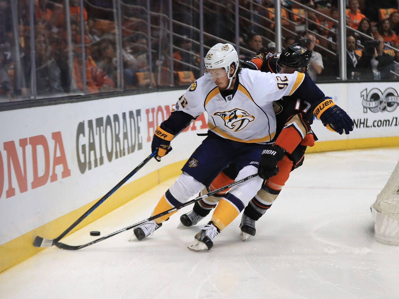 Ryan Johansen, NHL game, puck, HD Desktop Wallpaper