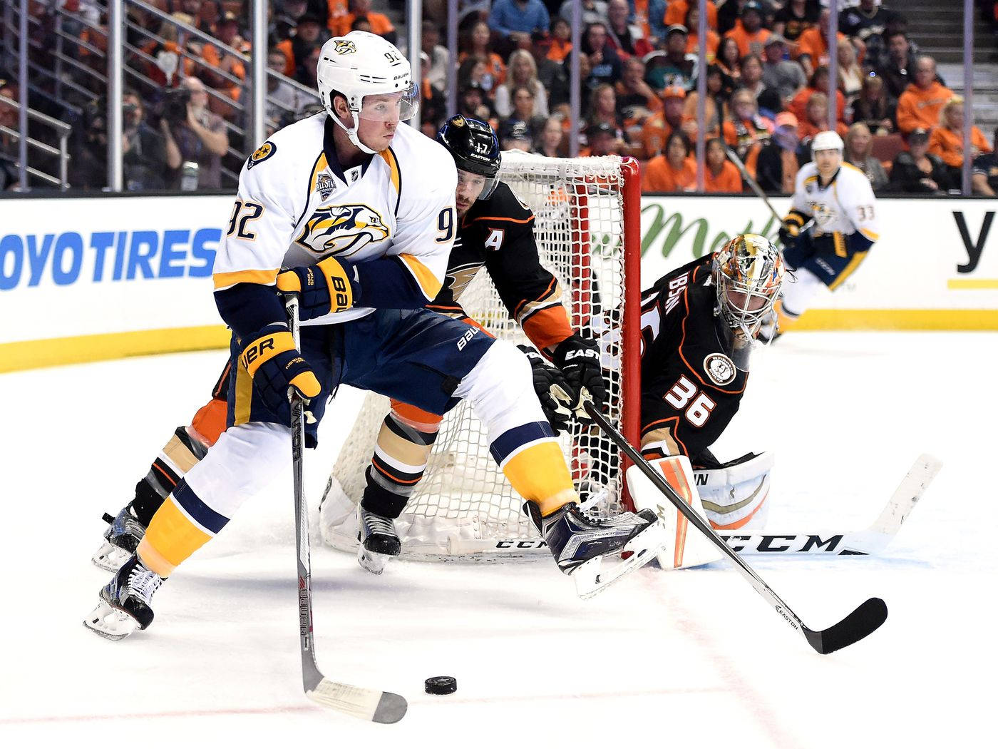 Ryan Johansen, 2017 NHL Western Conference Final, white jersey, HD Desktop Wallpaper