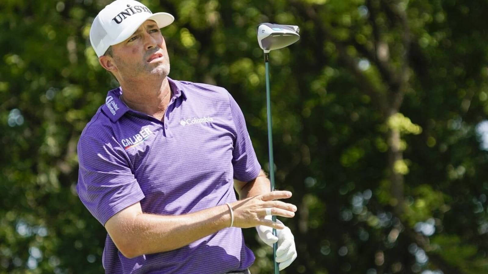 Ryan Palmer, purple shirt, white cap, HD Desktop Wallpaper