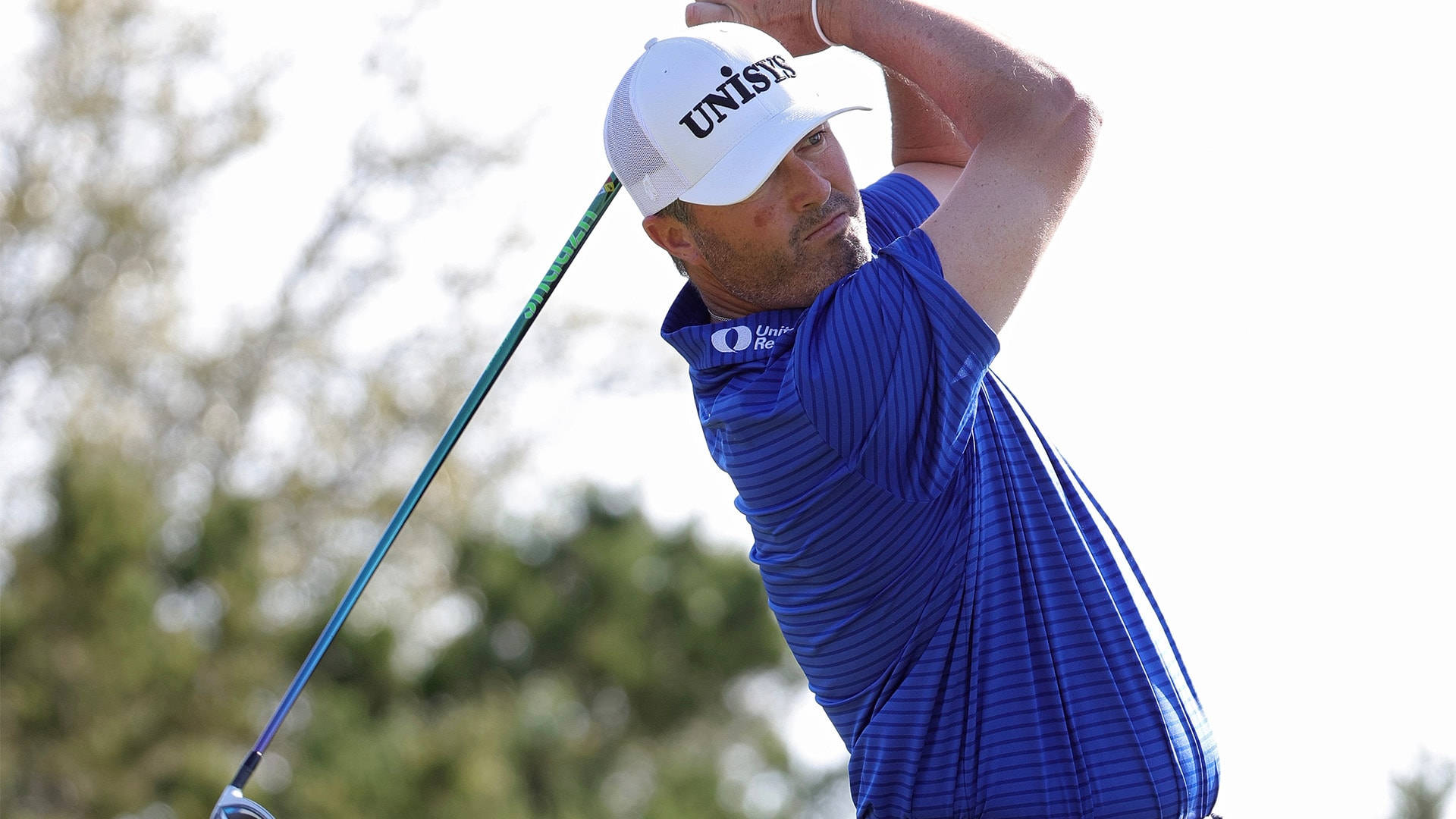Ryan Palmer, blue striped shirt, white cap, Full HD Desktop Wallpaper