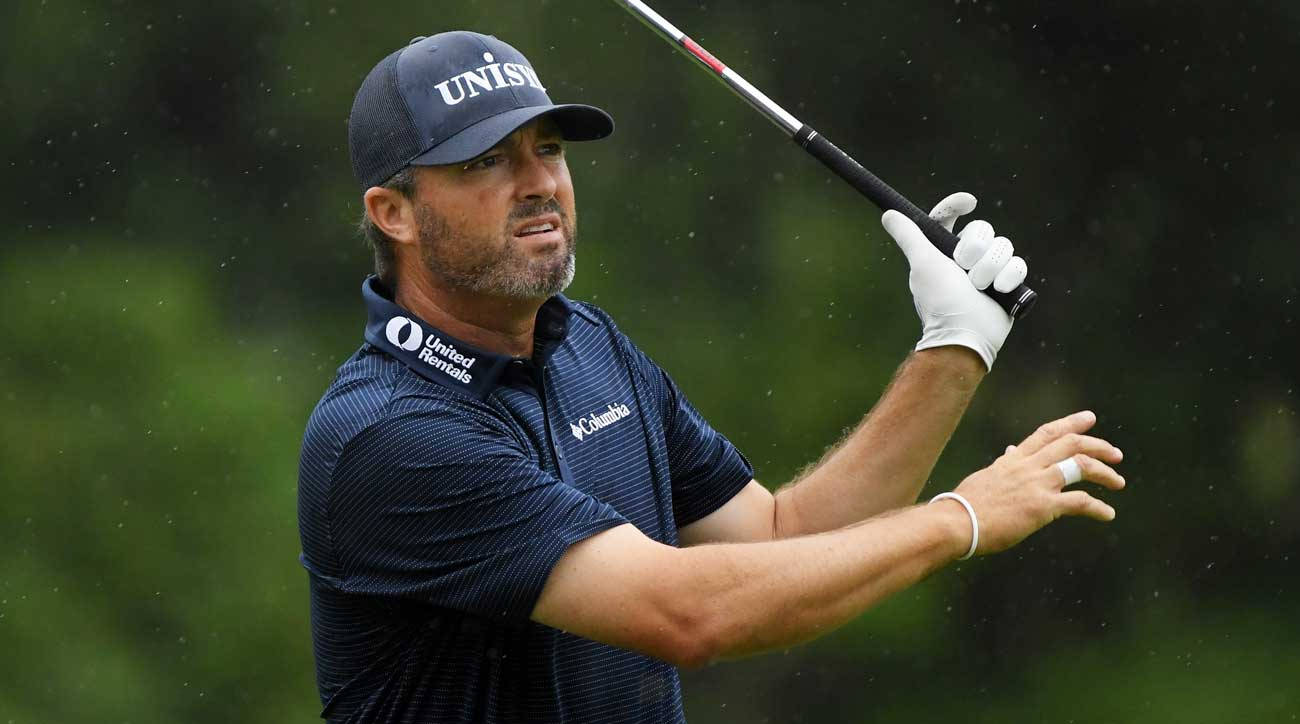 Ryan Palmer, golfer, mid-swing, HD Desktop Wallpaper
