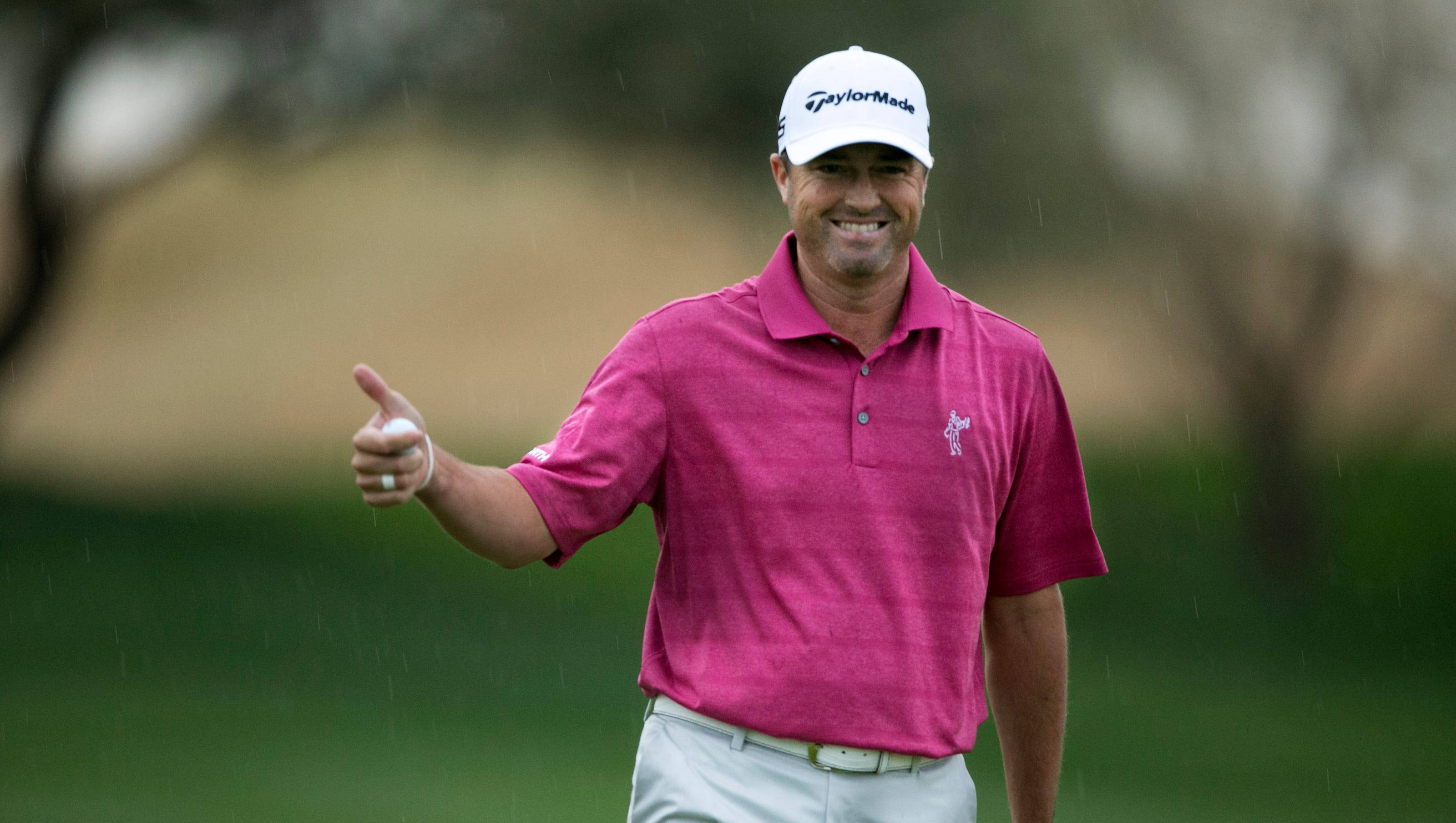 Ryan Palmer, pink polo, white cap, 2K Desktop Wallpaper